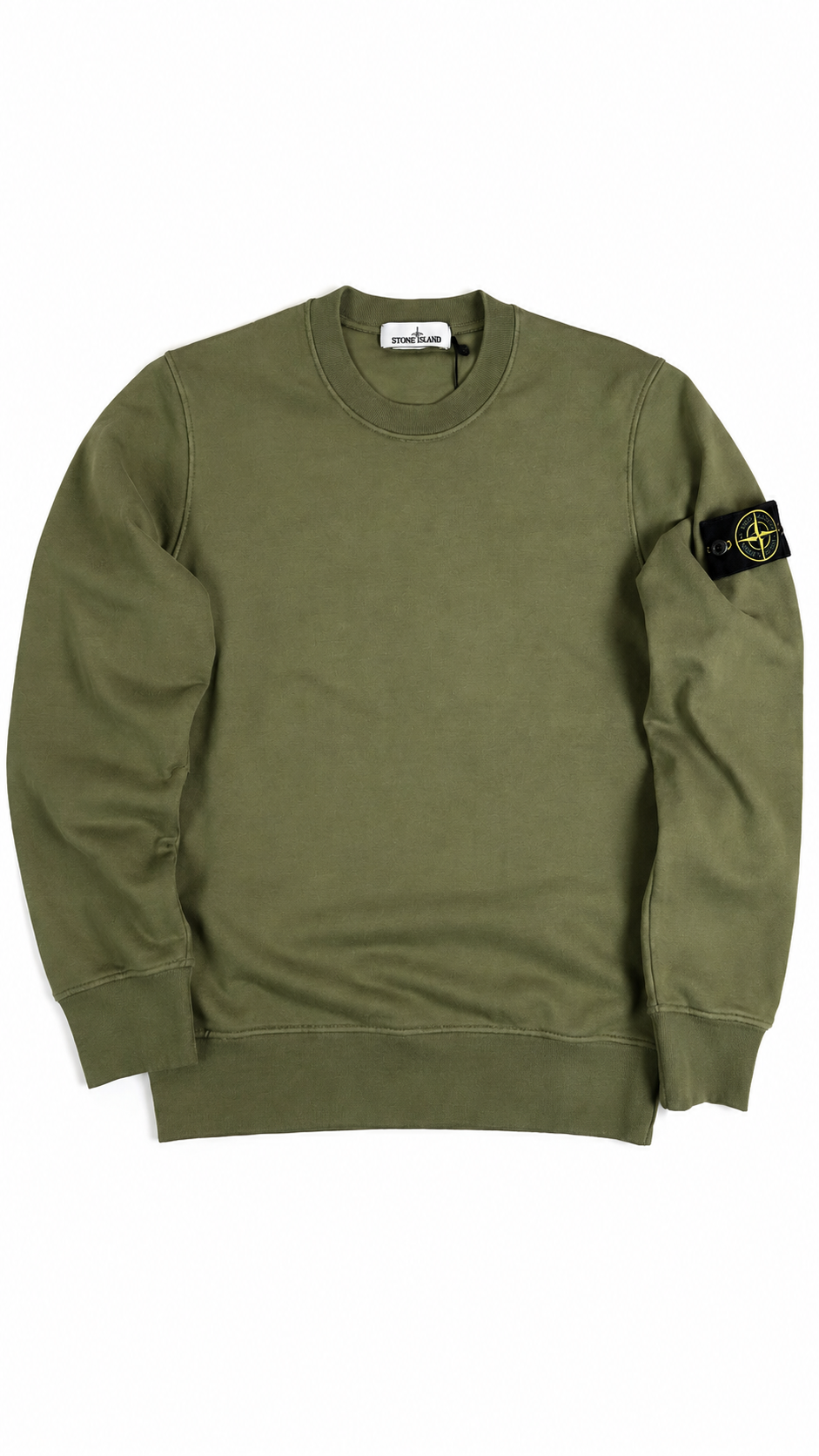 Pull Crewneck Stone Island kaki neuf Collection 2026 - vue 1/4