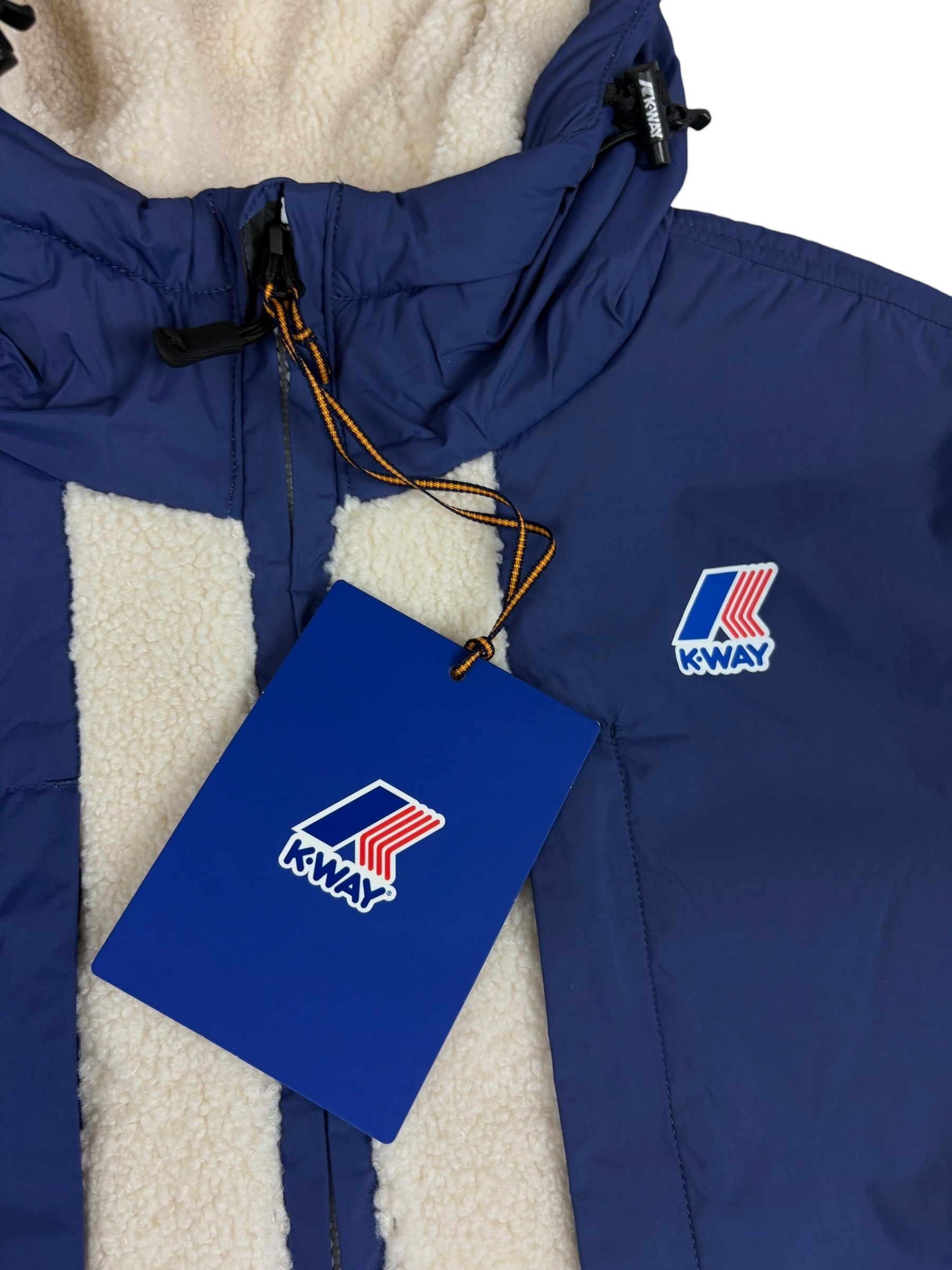 VESTE POLAIRE K-WAY SAMSON 4.0 ORSETTO - BLUE DEEP COBALT-ECRU - NEUF