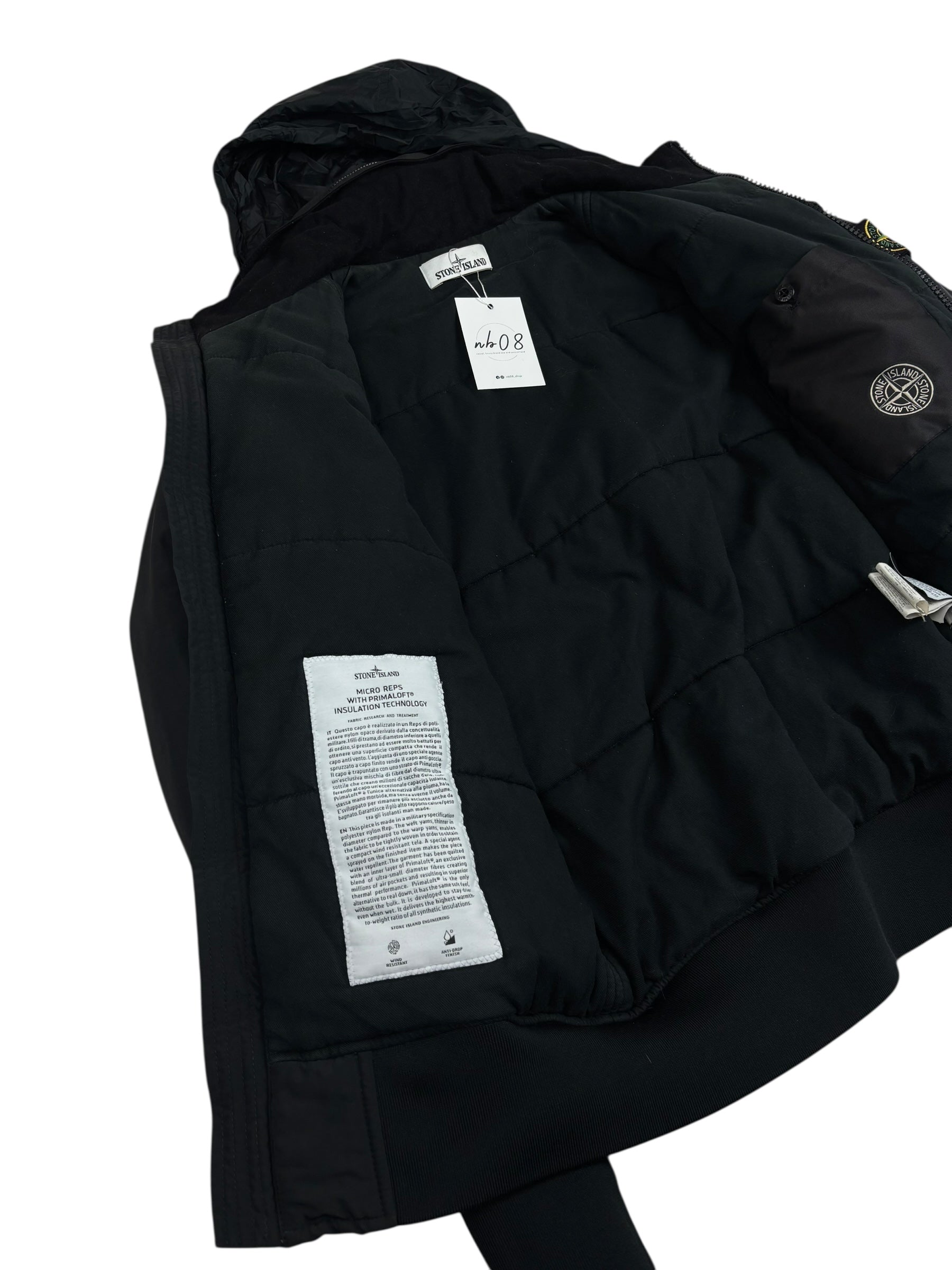 VESTE STONE ISLAND MICRO REPS WITH PRIMALOFT INSULATION TECHNOLOGY - NOIR - TAILLE S