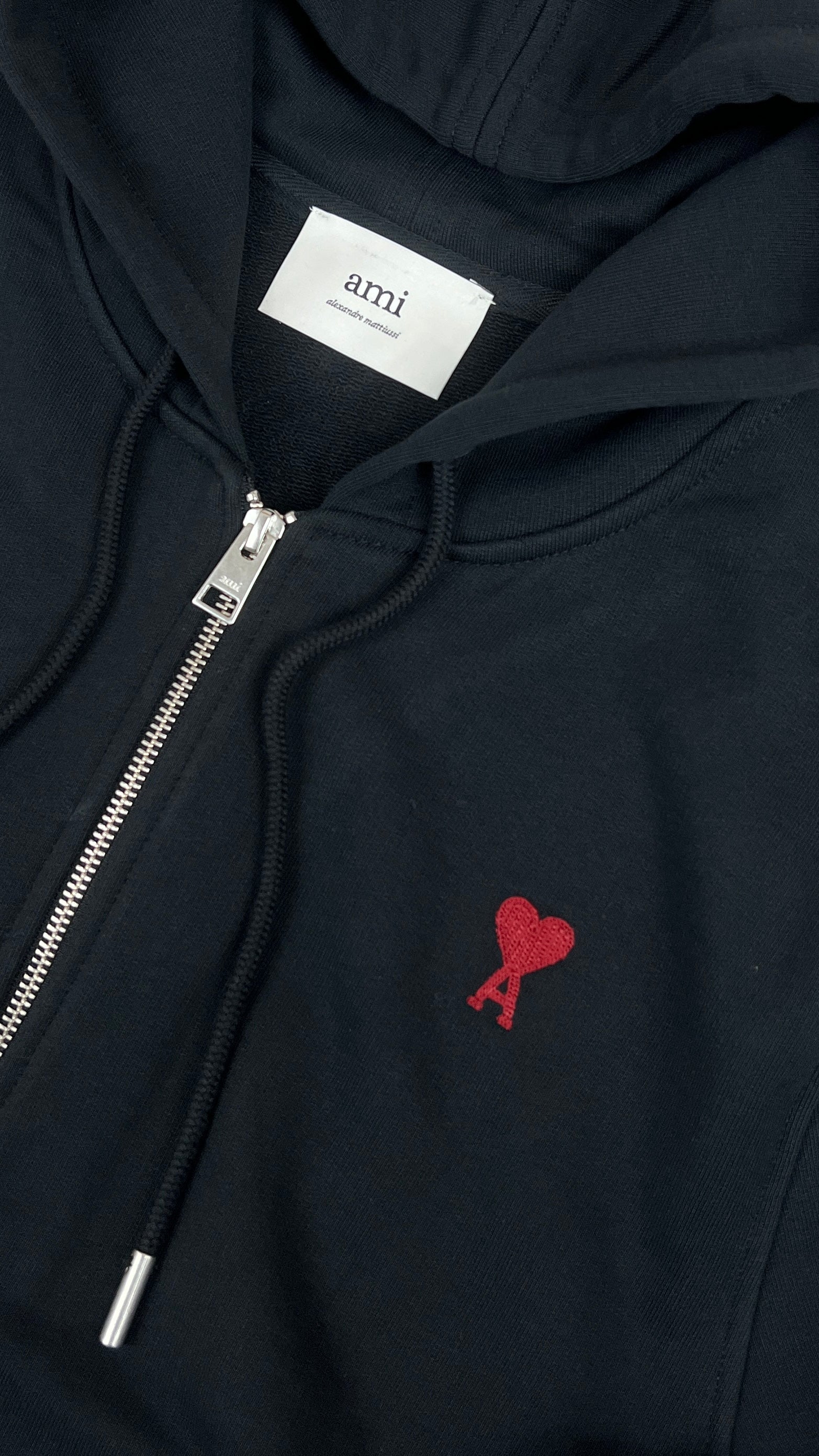 Sweat à Capuche Zippé Ami de Coeur Ami Paris - Noir - Neuf