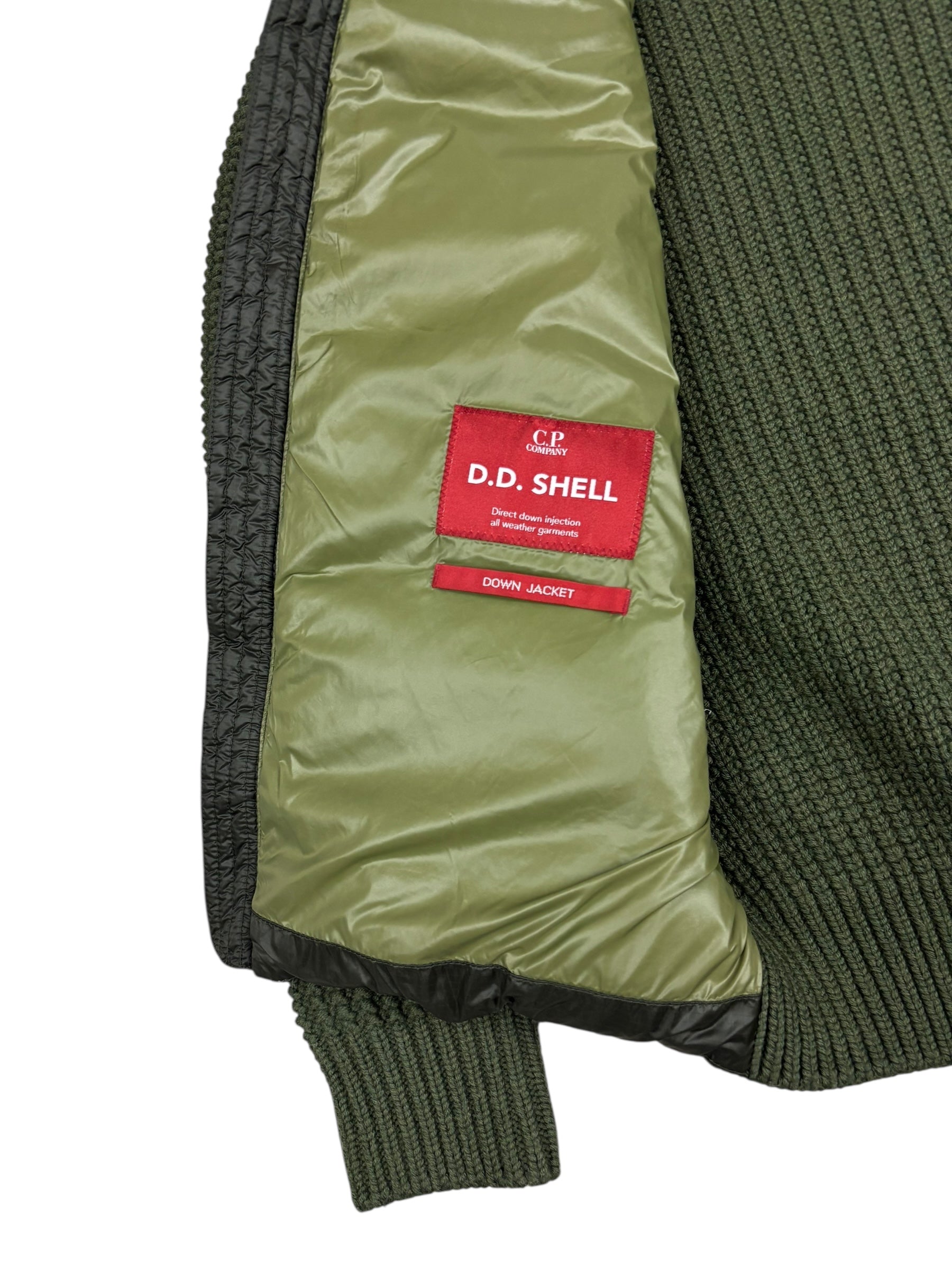 CARDIGAN C.P COMPANY D.D. SHELL DOWN GOGGLE JACKET - KAKI - TAILLE XS - NEUF