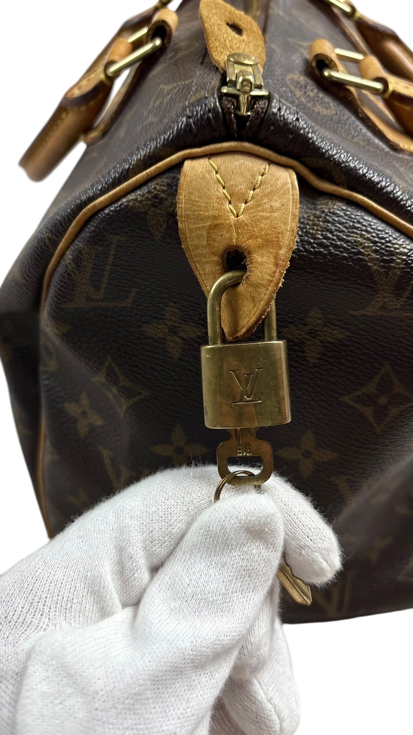Sac Louis Vuitton Speedy 30 - Toile Monogram - Marron - AA0043