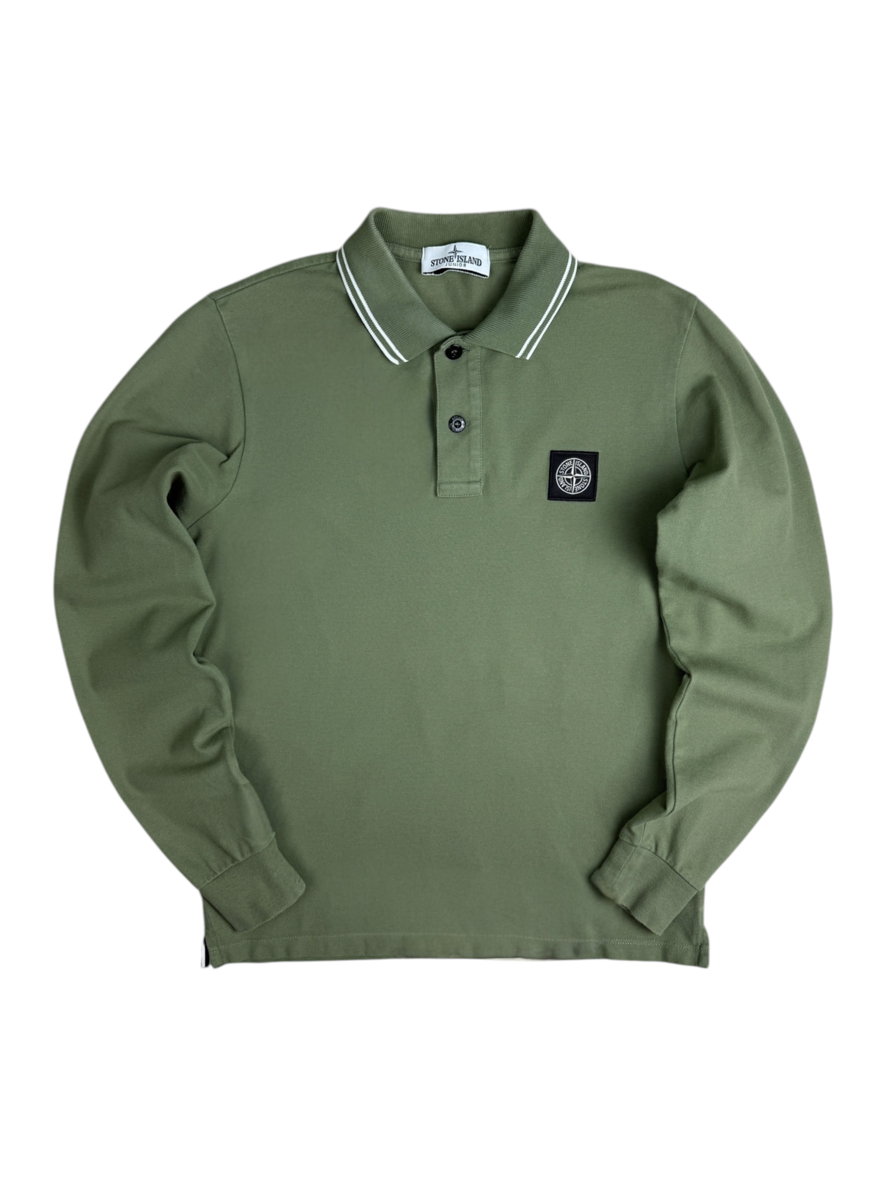 POLO MANCHES LONGUES STONE ISLAND - KAKI - TAILLE 12 ANS
