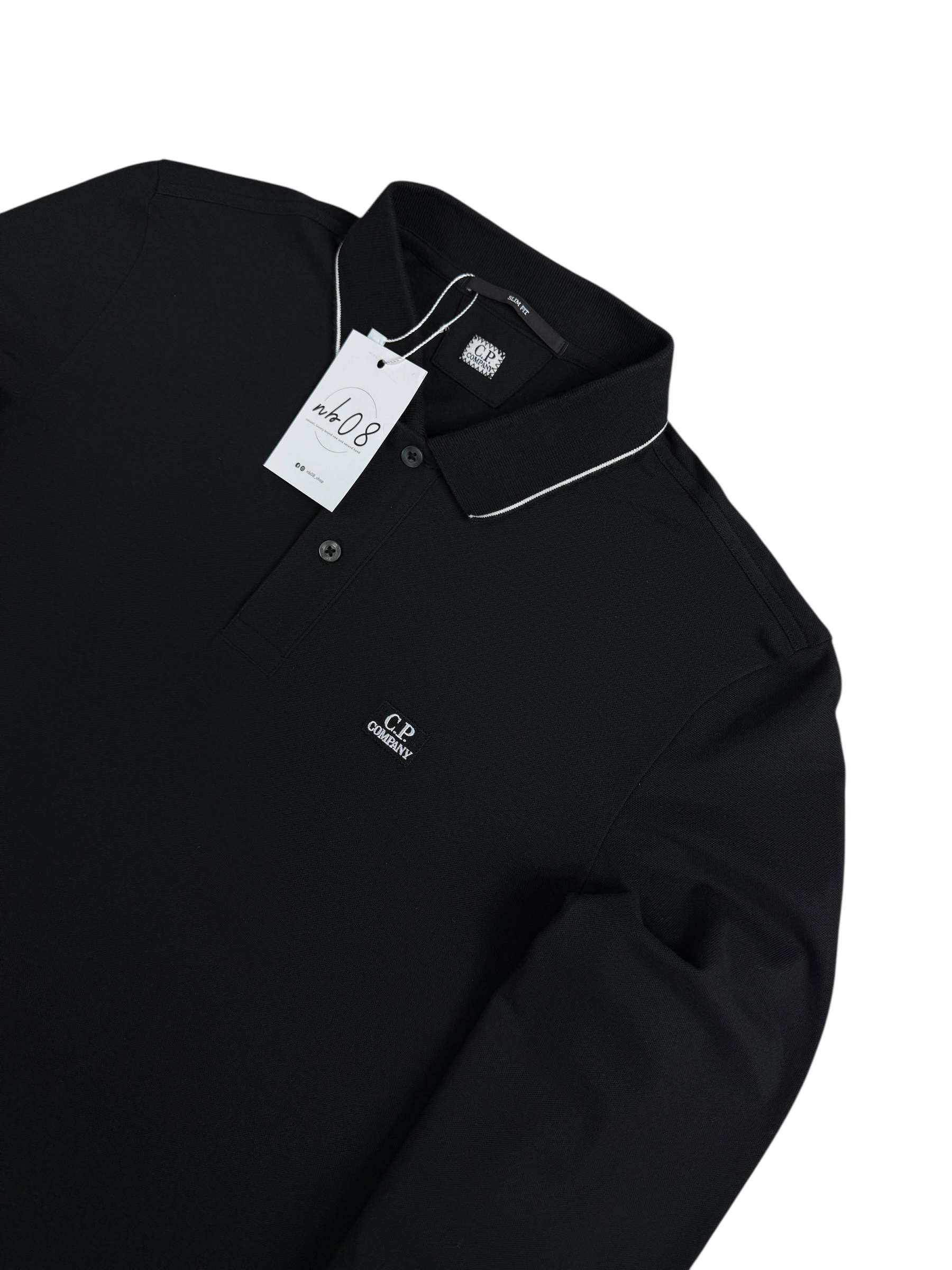 POLO MANCHE LONGUE C.P COMPANY - NOIR - TAILLE S