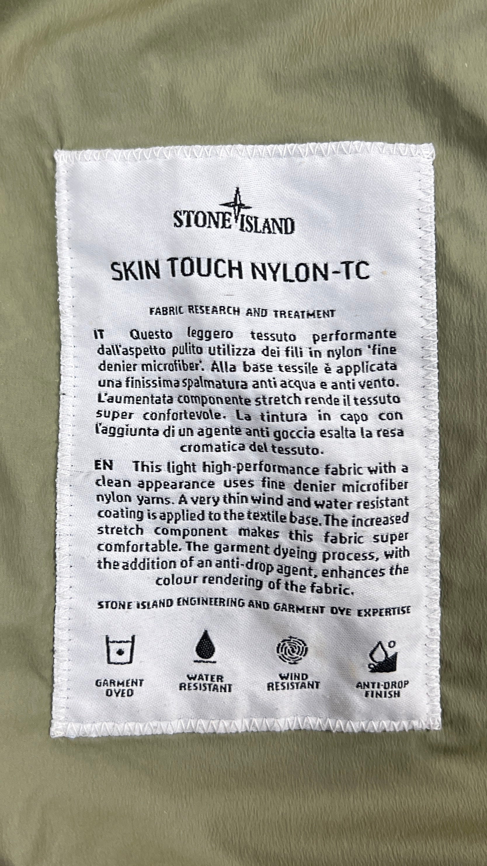 Veste Coupe-Vent Stone Island Skin Touch Nylon-TC - Kaki - Taille S