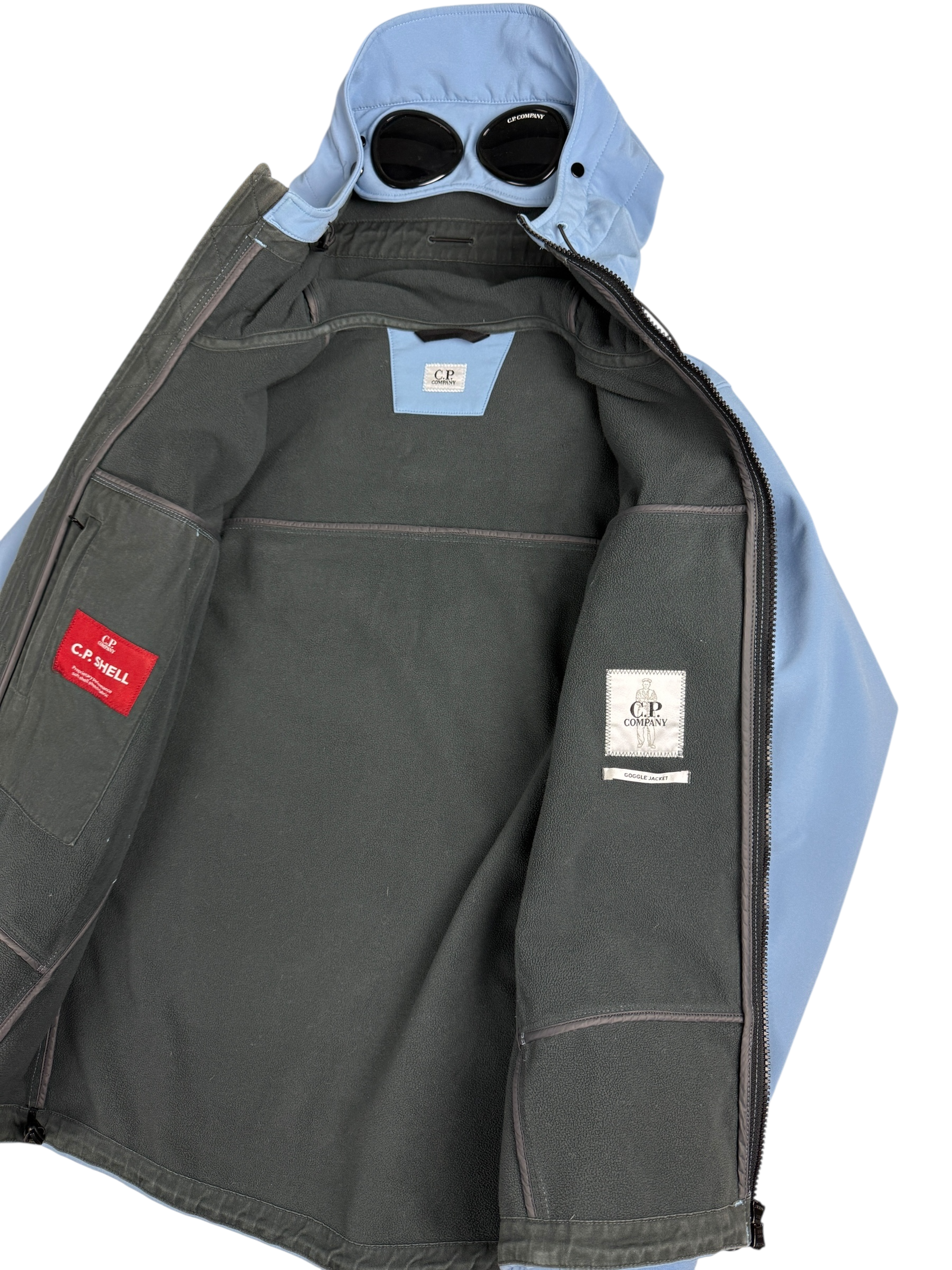 VESTE C.P COMPANY SHELL GOGGLE JACKET - BLEU - TAILLE S