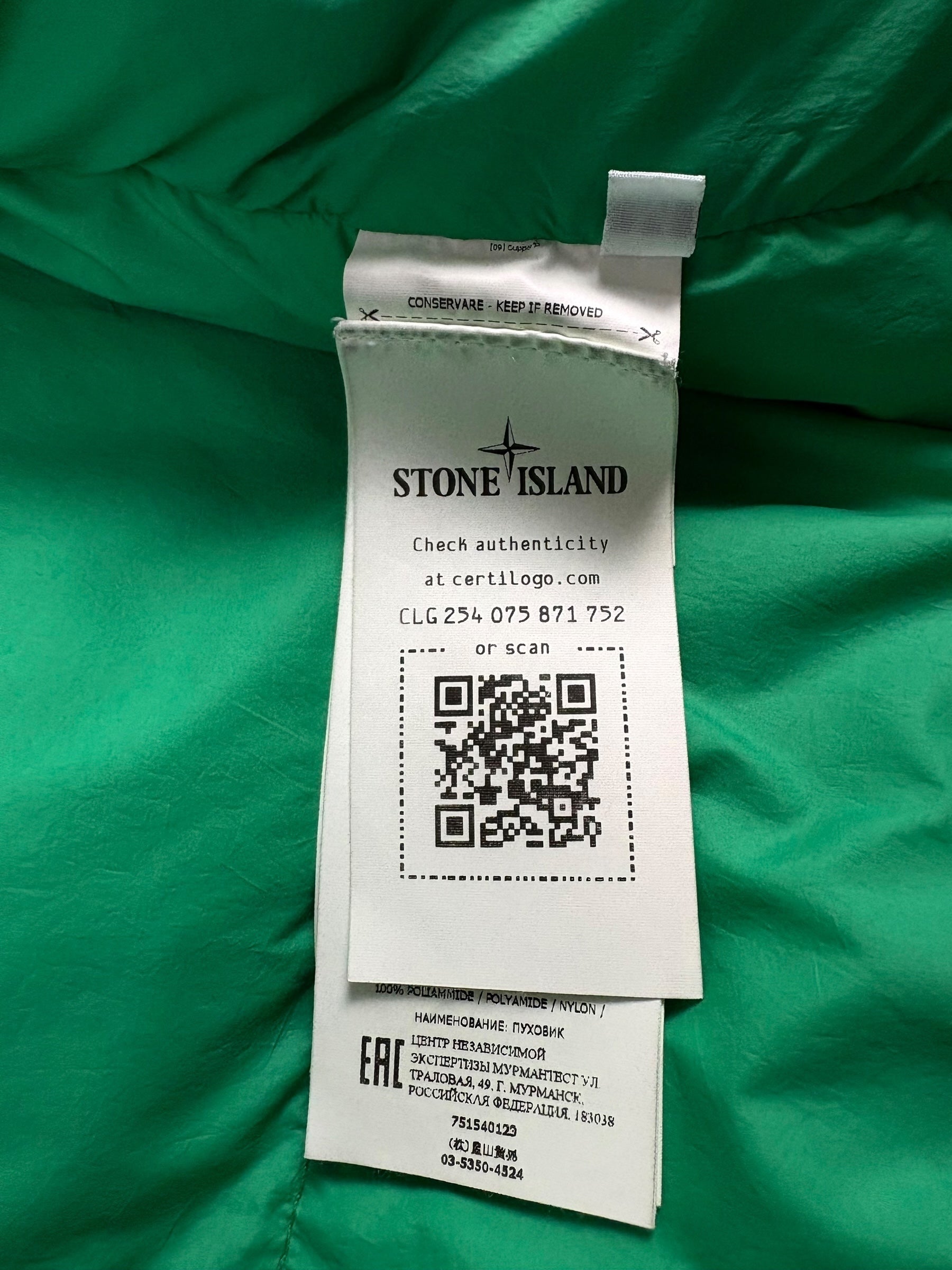 DOUDOUNE STONE ISLAND GARMENT DYED CRINKLE REPS NY DOWN - VERT - TAILLE M
