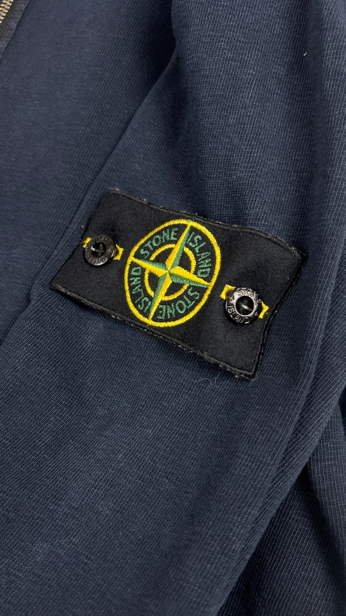 Sweat-shirt Hoodie Zippé Stone Island Cotton Fleece, Marine, Taille L — photographie complémentaire 3