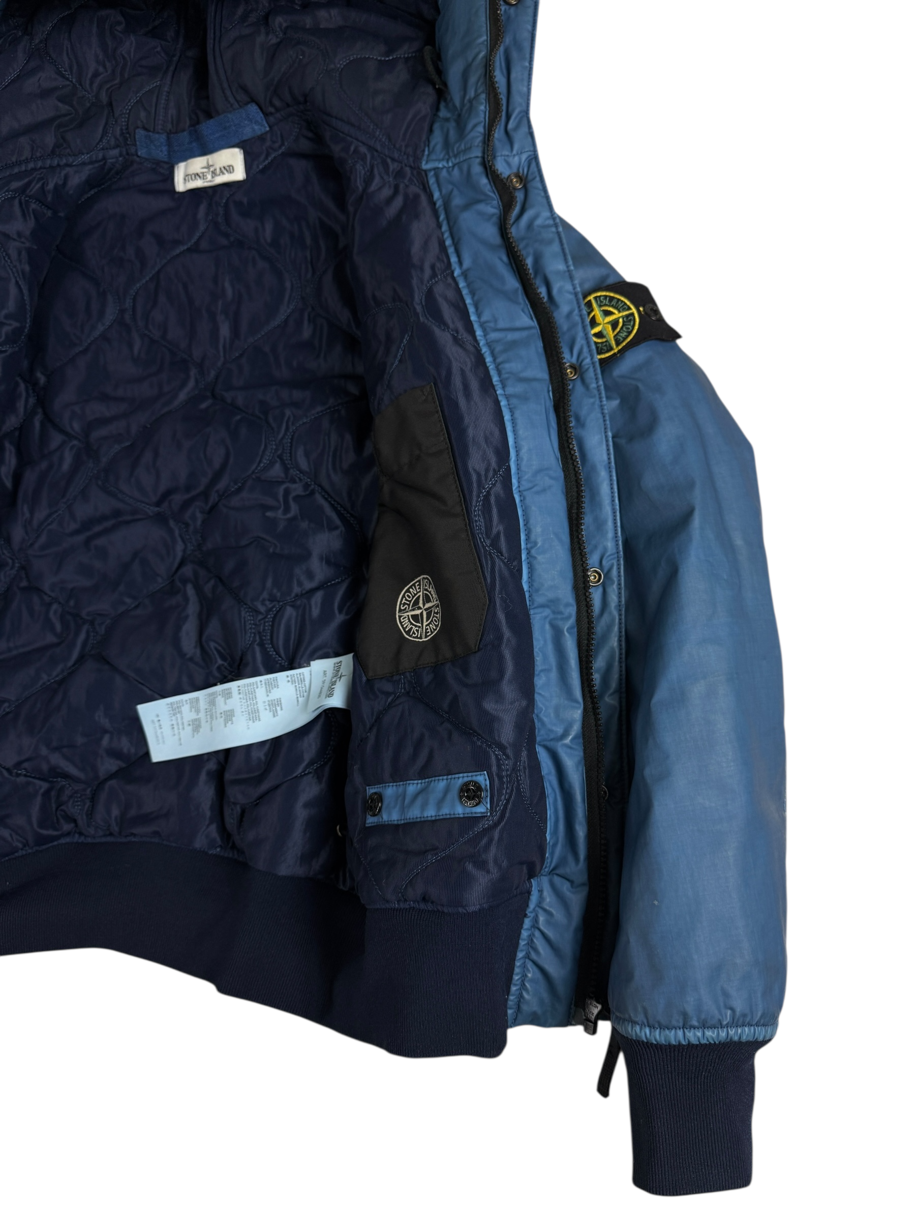 VESTE STONE ISLAND MUSSOLA GOMMATA - BLEU - TAILLE S