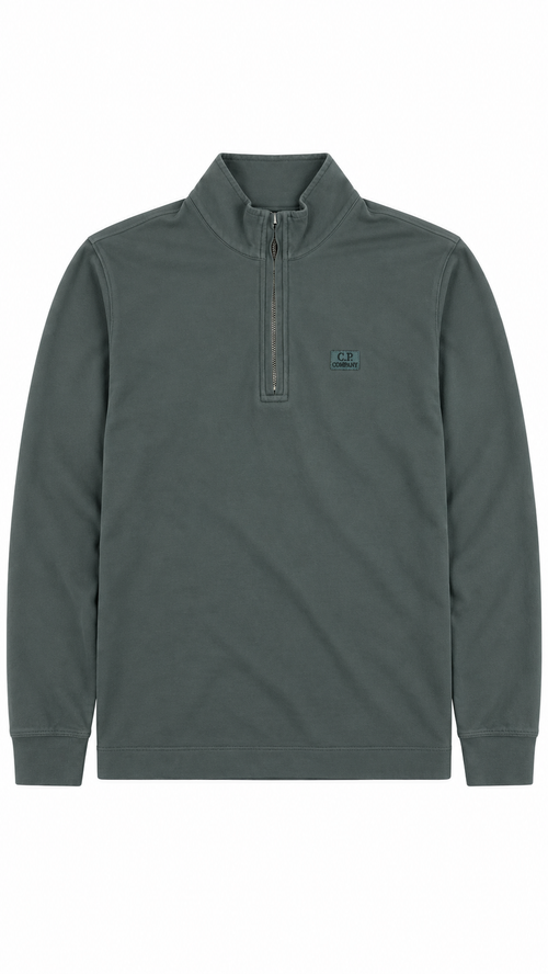 Maglione con zip C.P. Company in cotone - Kaki - Taglia XS