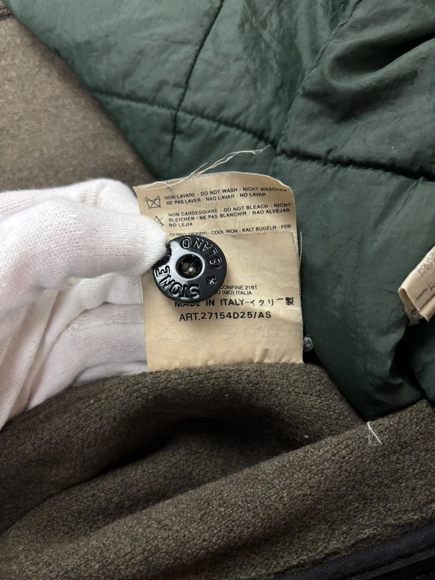 TRENCH STONE ISLAND VINTAGE 1996 EN LAINE ÉPAISSE - KAKI - TAILLE L