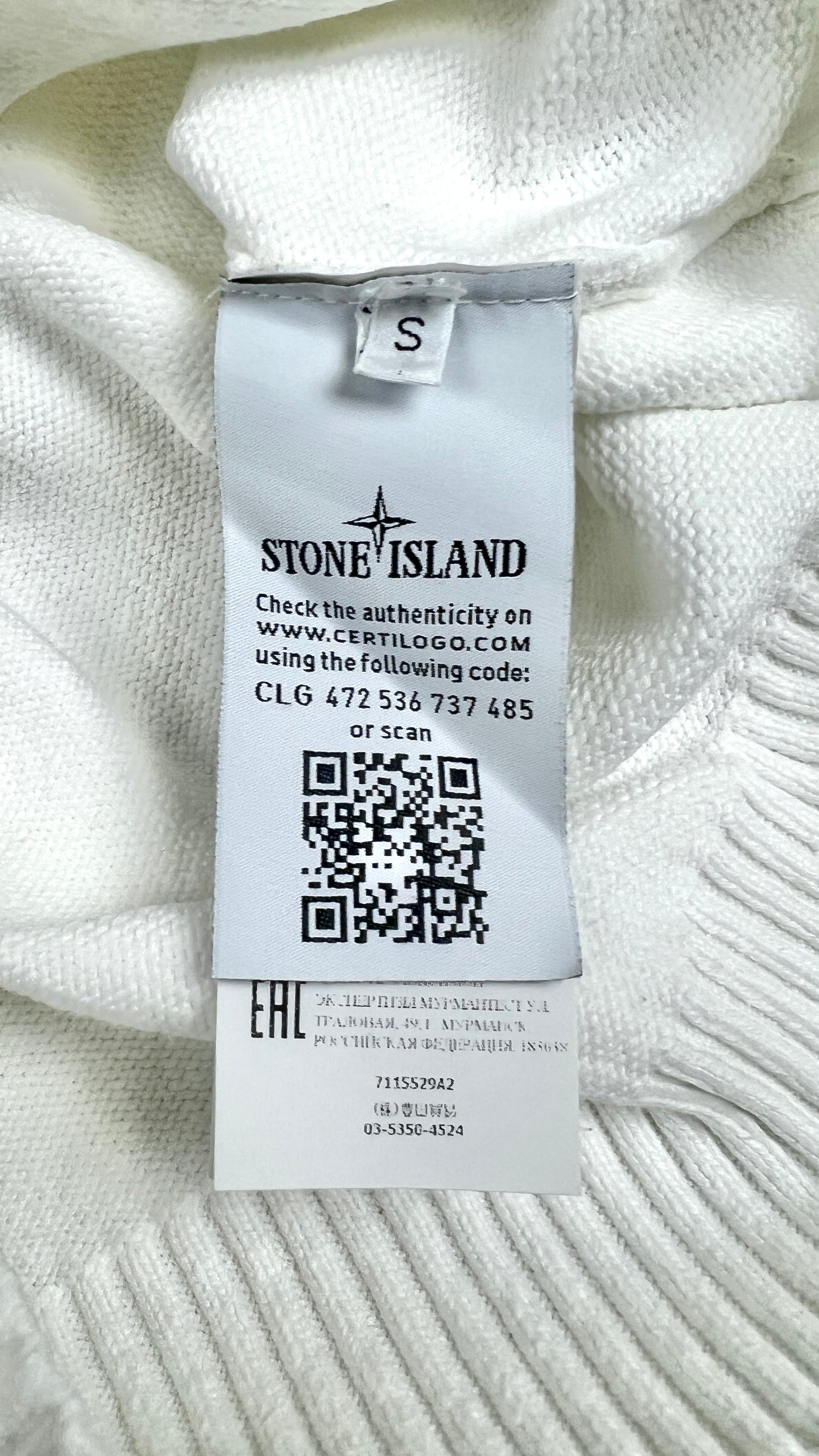 Pull Col Montant Stone Island - Blanc - Taille S