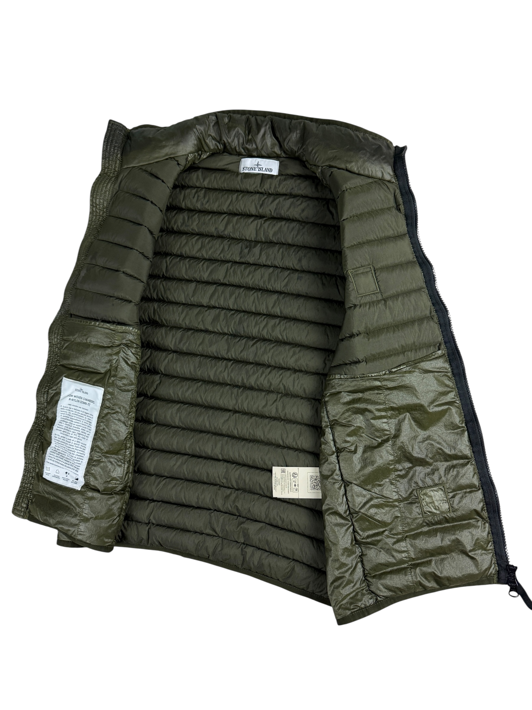 GILET STONE ISLAND LOOM WOVEN CHAMBERS R-NYLON - KAKI - TAILLE S