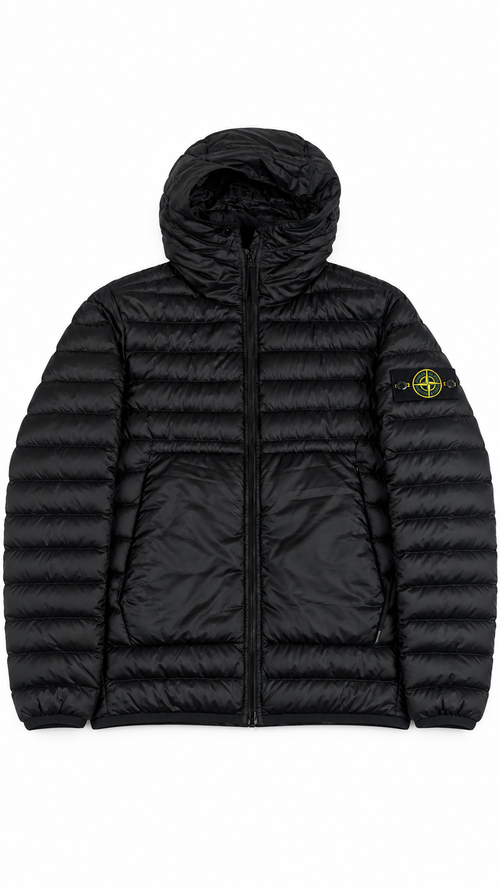 Doudoune à Capuche Stone Island Bio-Based Ripstop Nylon Down - Noir - Taille S