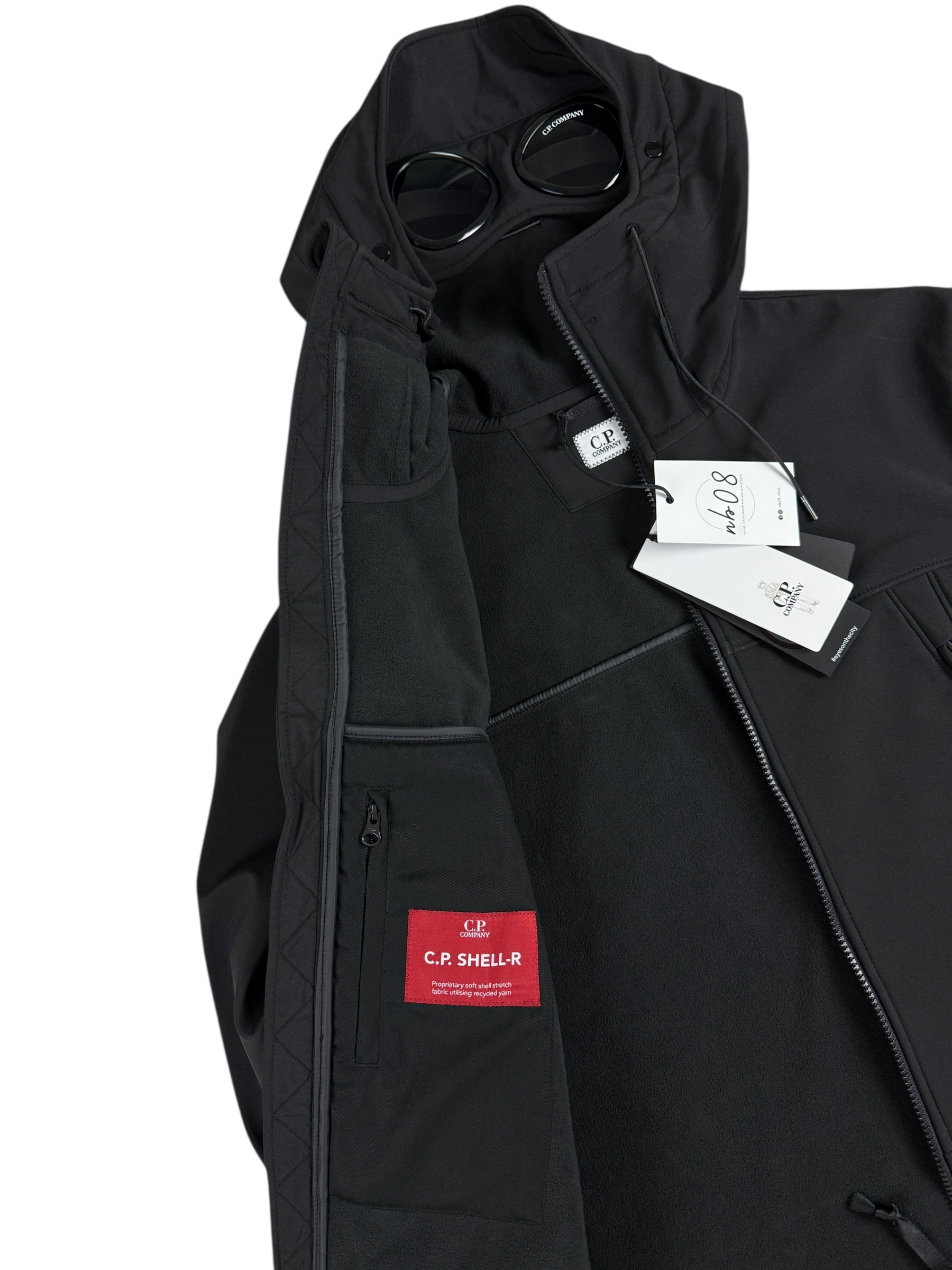 VESTE C.P COMPANY SHELL-R GOGGLE JACKET - NOIR - NEUF