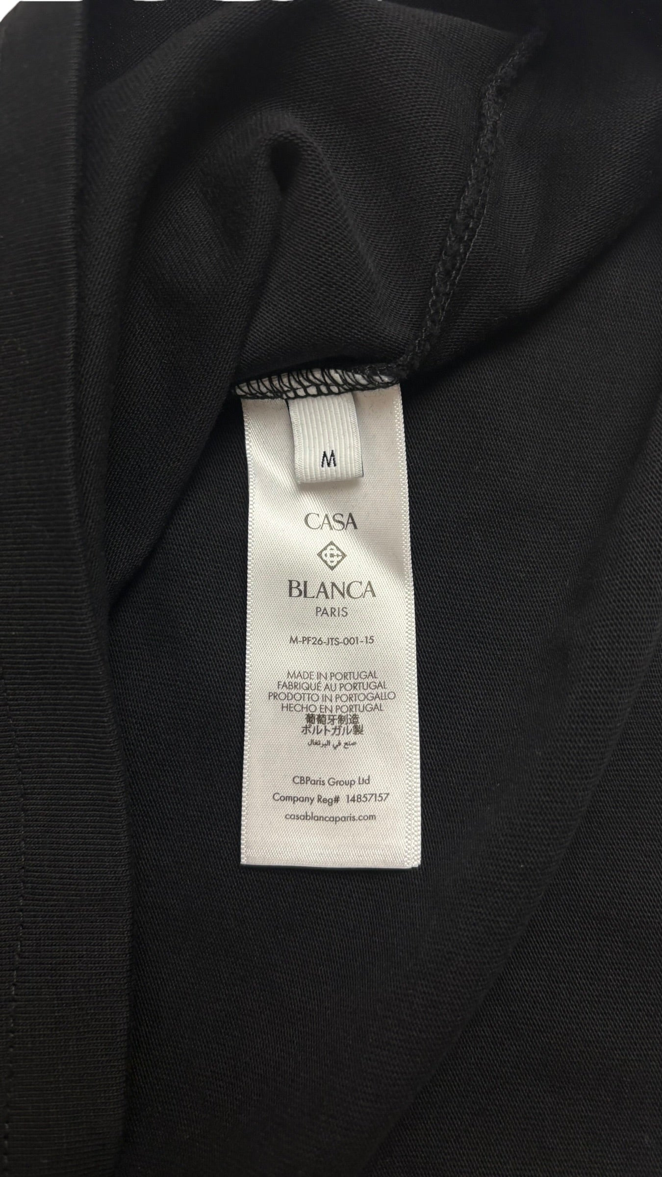 T-shirt Casablanca Classic coton bio noir neuf - vue 4/4
