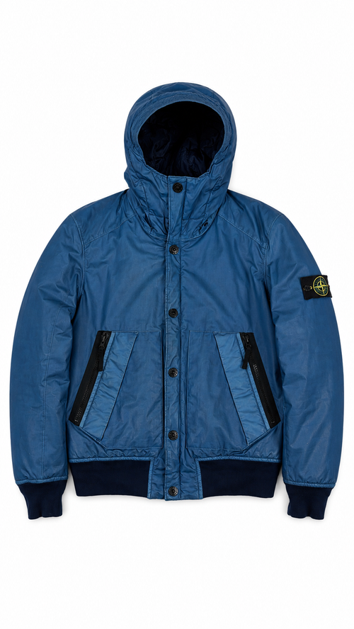 Veste Stone Island Mussola Gommata - Bleu - Taille S