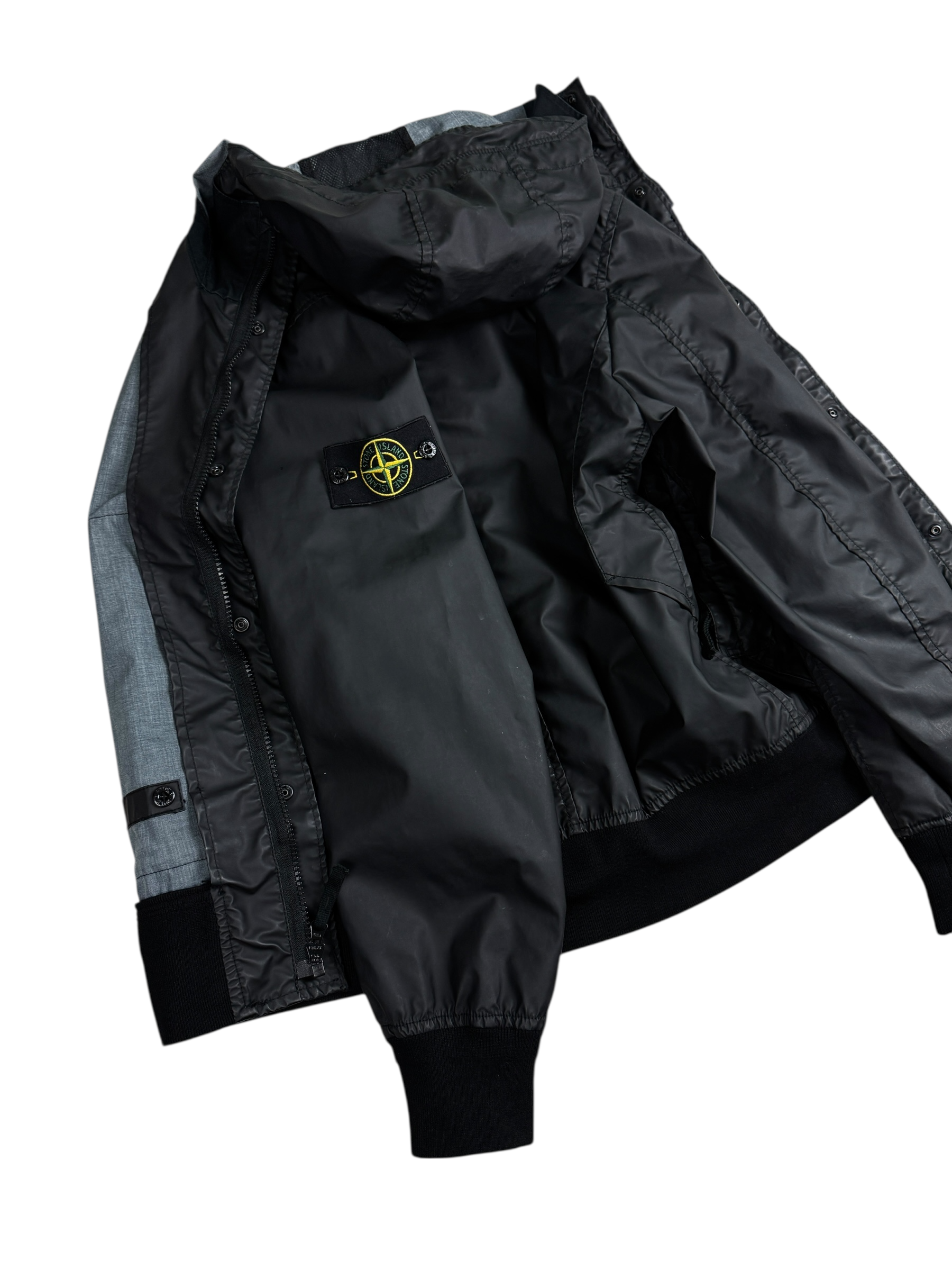 VESTE STONE ISLAND MUSSOLA GOMMATA MÉLANGE - NOIR - TAILLE S