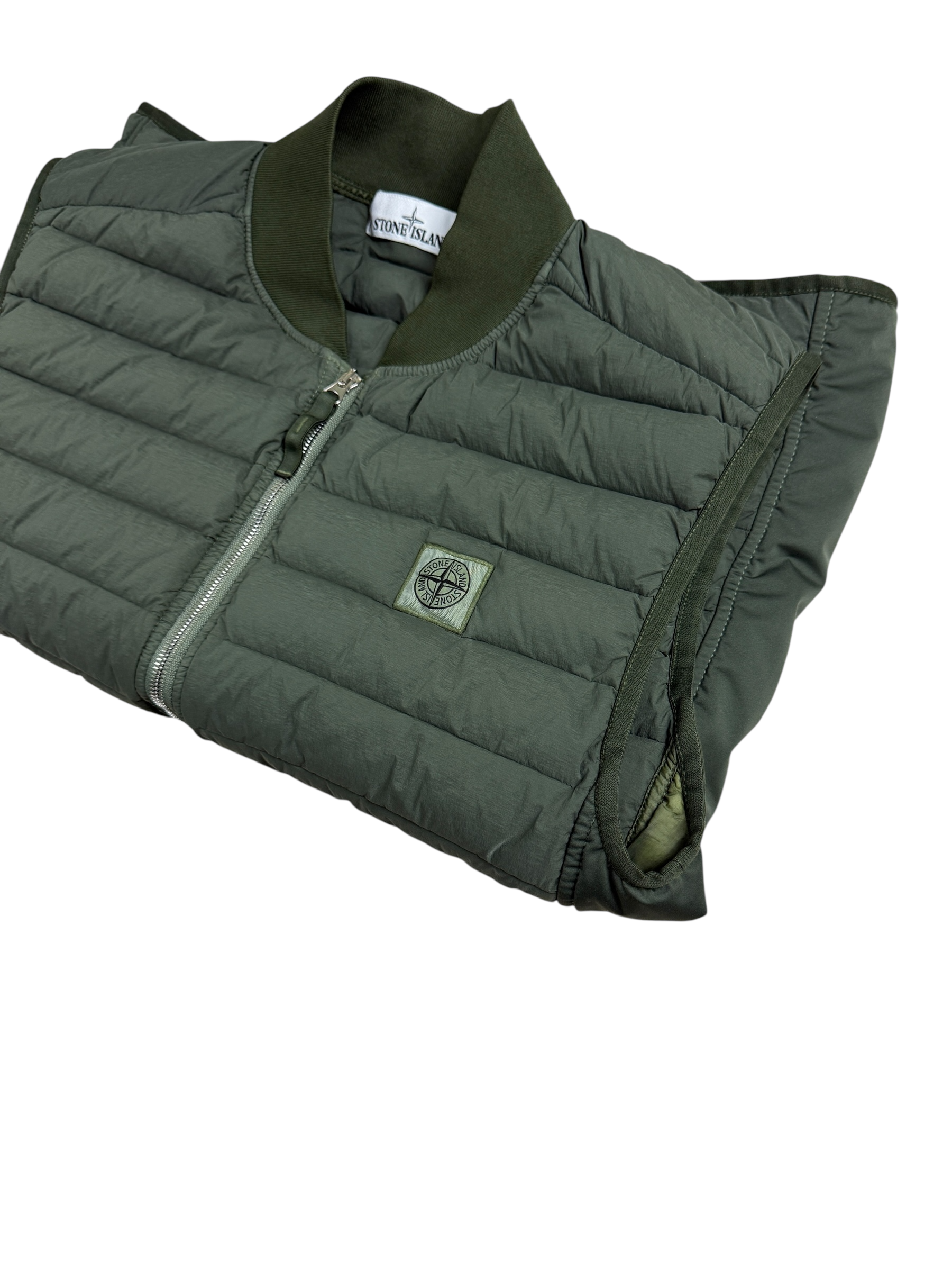 GILET STONE ISLAND LOOM WOVEN DOWN CHAMBERS STRETCH NYLON-TC - KAKI - TAILLE M