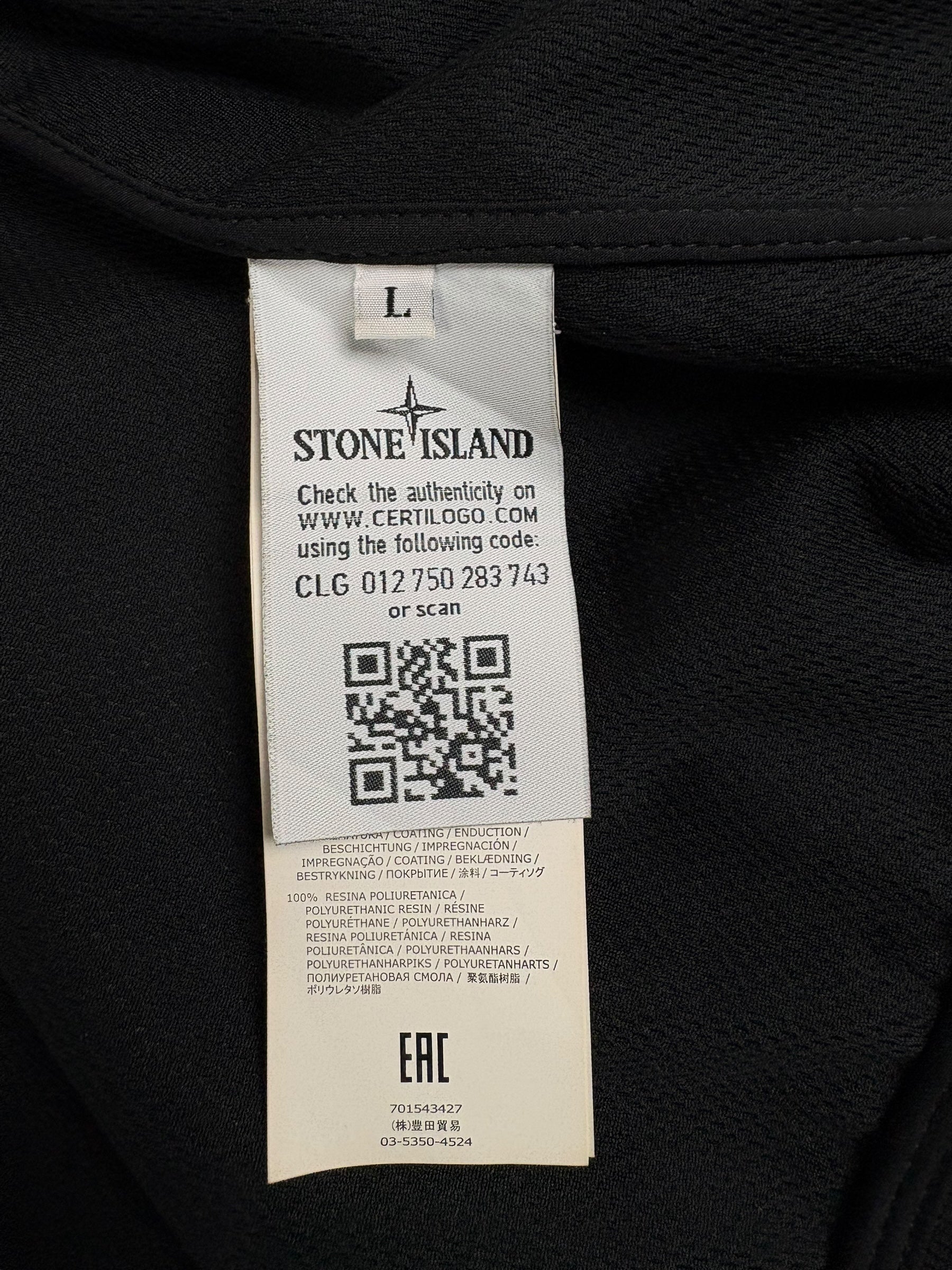 VESTE STONE ISLAND LIGHT SOFT SHELL-R - NOIR - TAILLE L