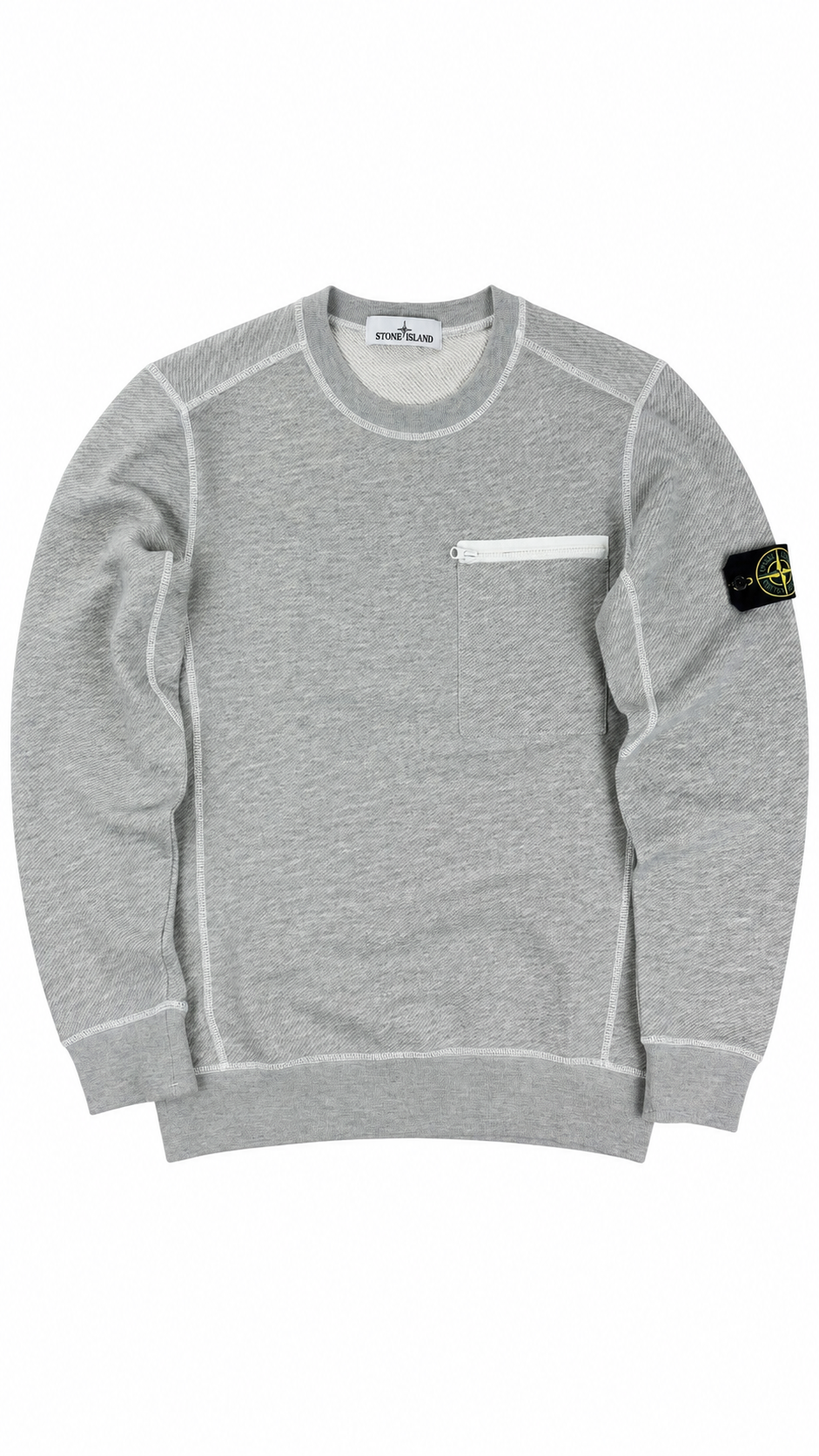 Pull Crewneck Stone Island gris taille S - vue 1/4