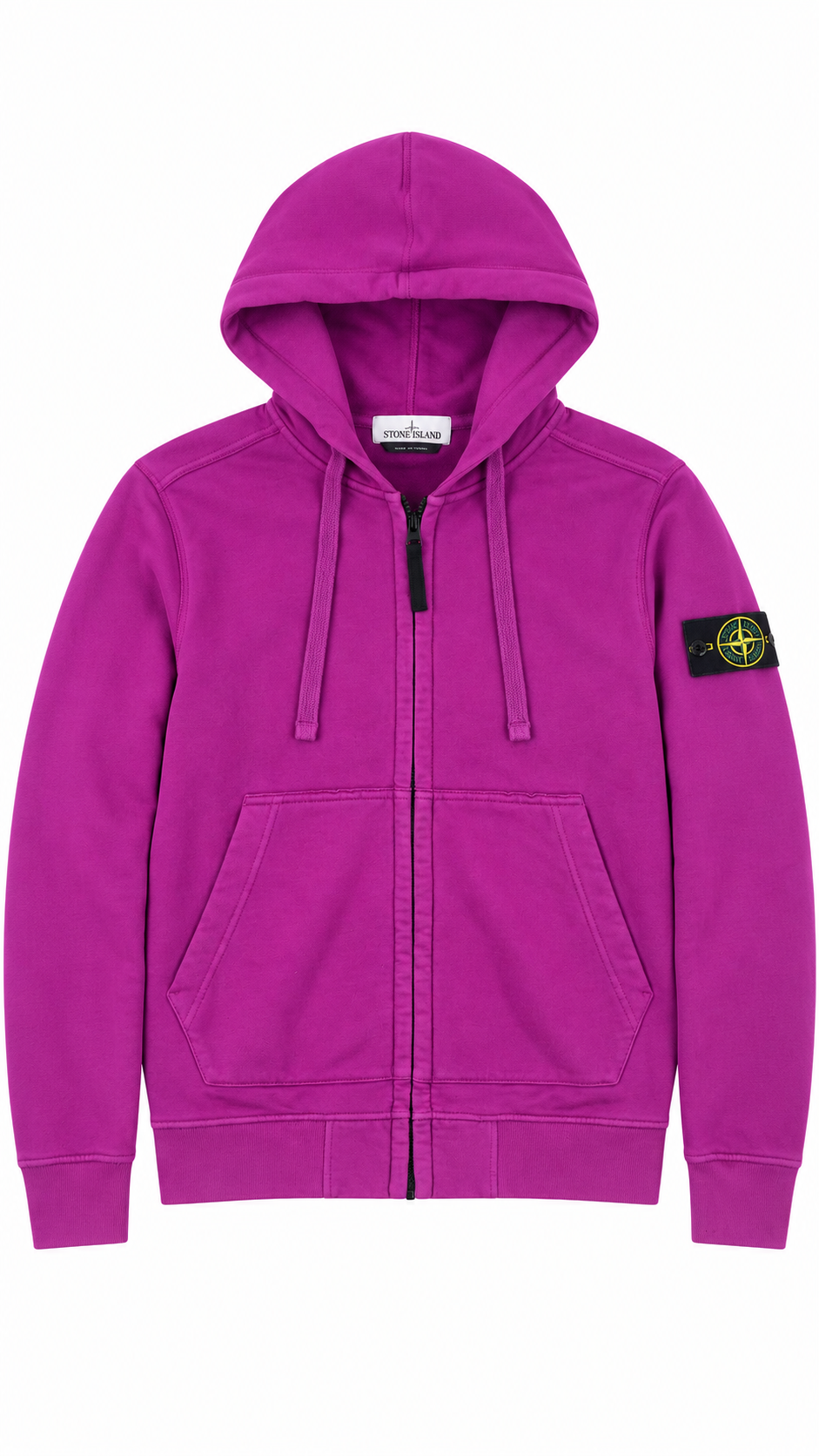 Sweat-shirt Hoodie Zippé Stone Island Cotton Fleece, Violet, Taille M — photographie principale