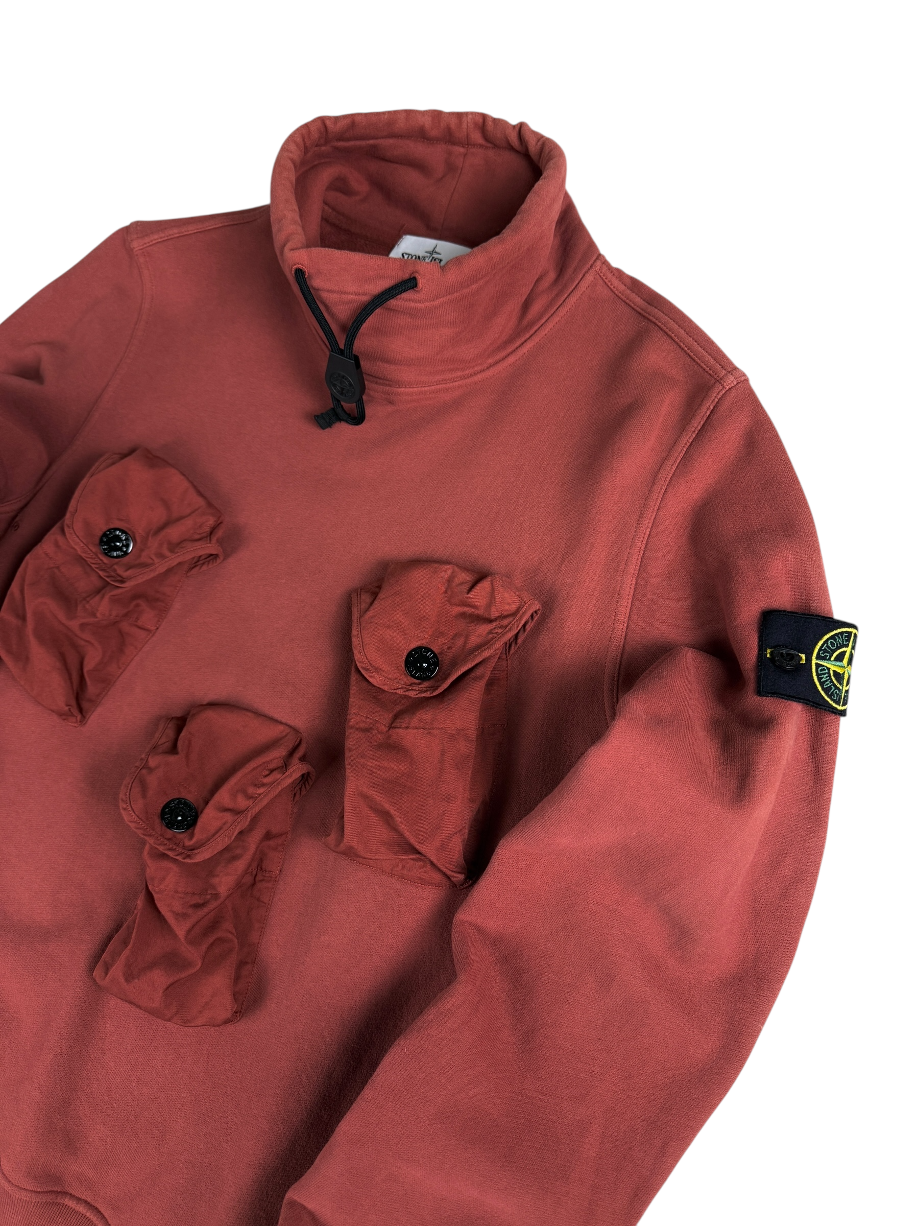 PULL STONE ISLAND - ROUGE CORAIL - TAILLE M
