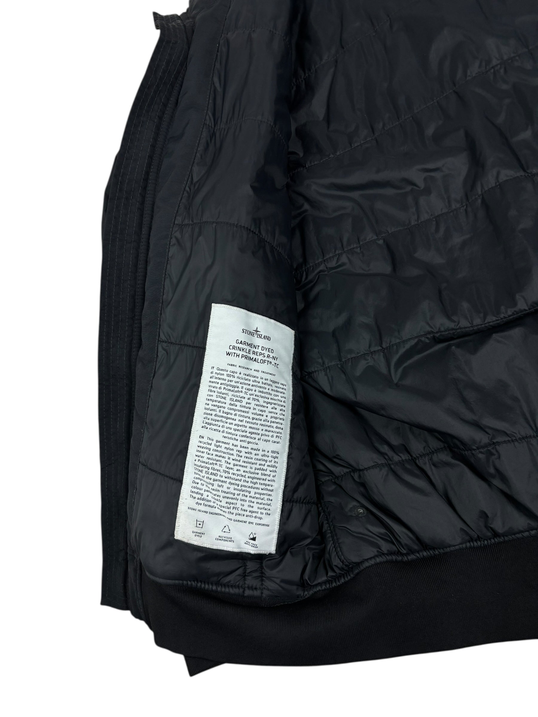 VESTE STONE ISLAND GARMENT DYED WITH PRIMALOFT-TC  - NOIR - TAILLE M