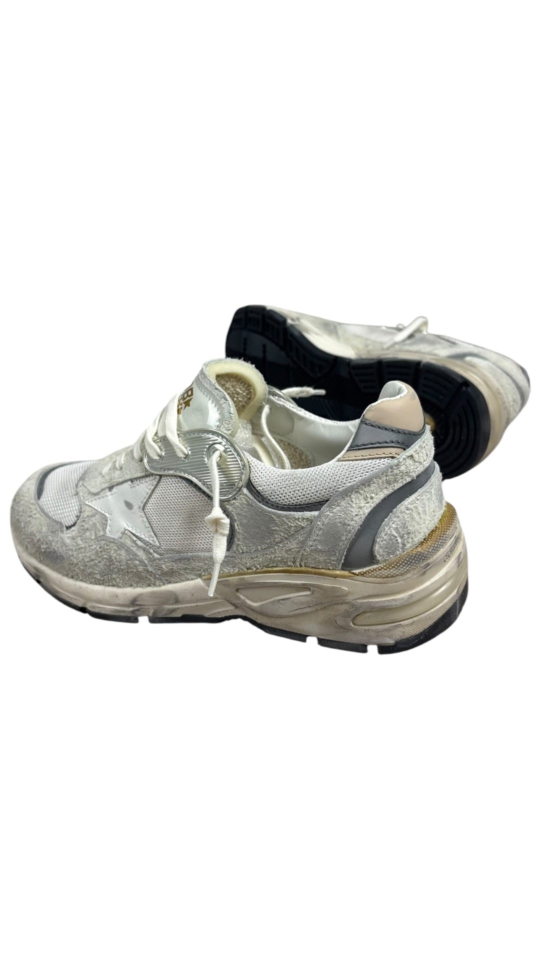 Sneakers Golden Goose Dad-Star daim et résille blanc argent neuf - vue 4/4