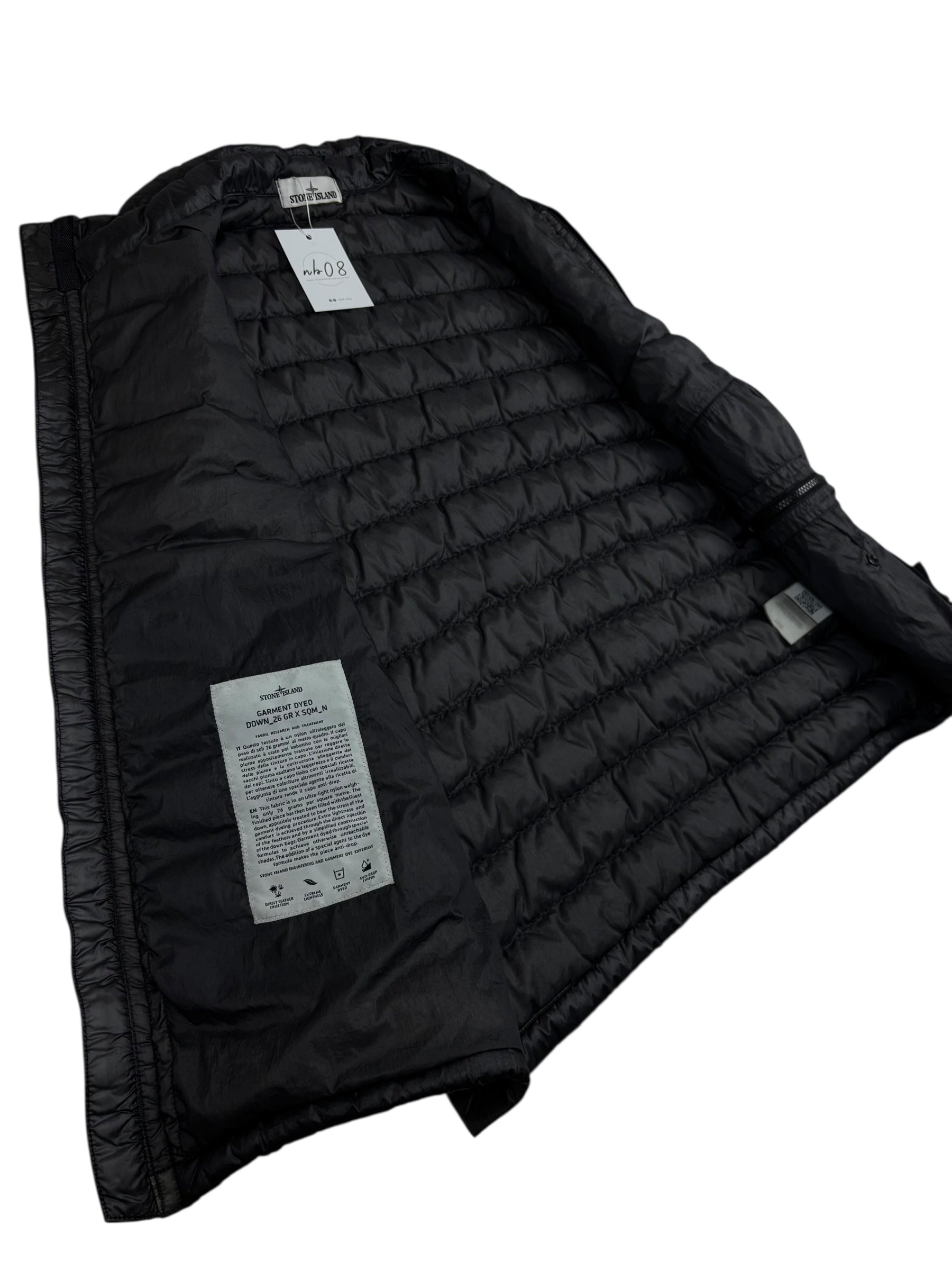 GILET STONE ISLAND GARMENT DYED - NOIR - TAILLE XL