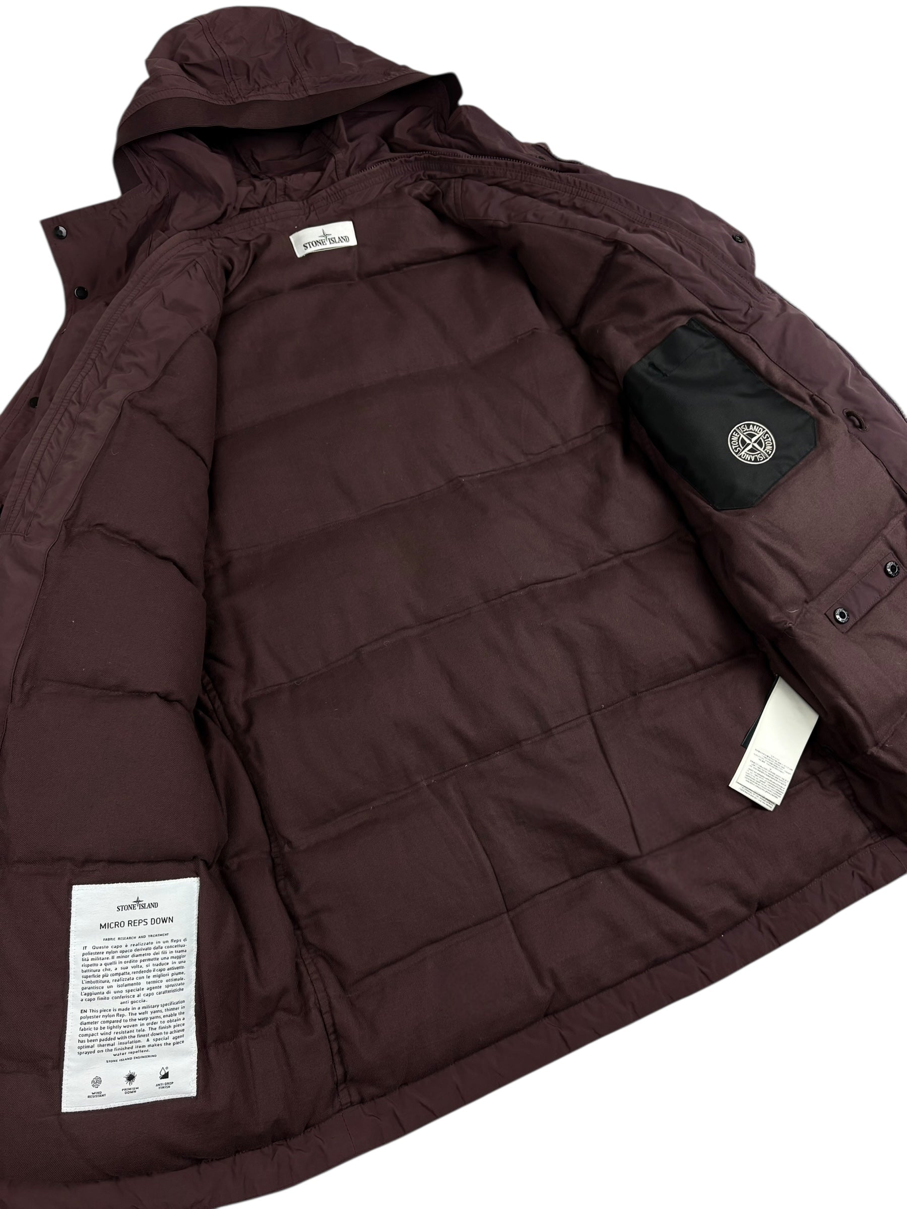 PARKA STONE ISLAND MICRO REPS DOWN - BORDEAUX - TAILLE L
