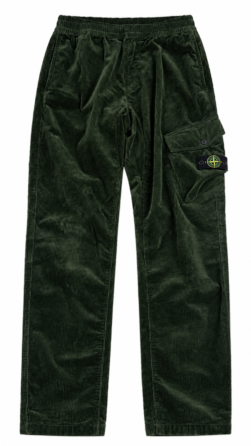 Pantaloni cargo Stone Island Junior in velluto a coste - Verde - Taglia 14 anni