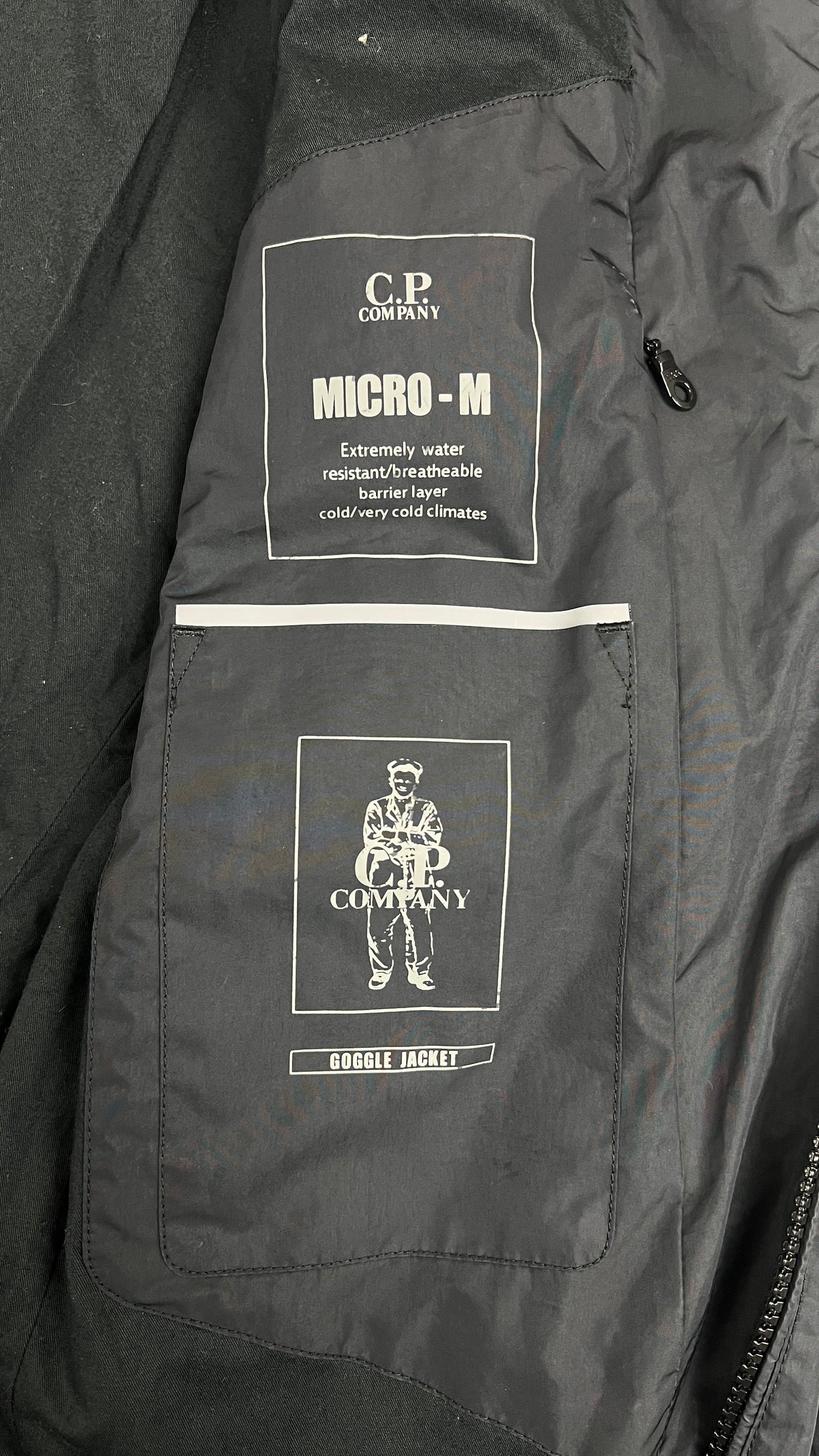 Veste C.P Company Micro-M Goggle Jacket, Noir, Taille 50 — photographie complémentaire 3