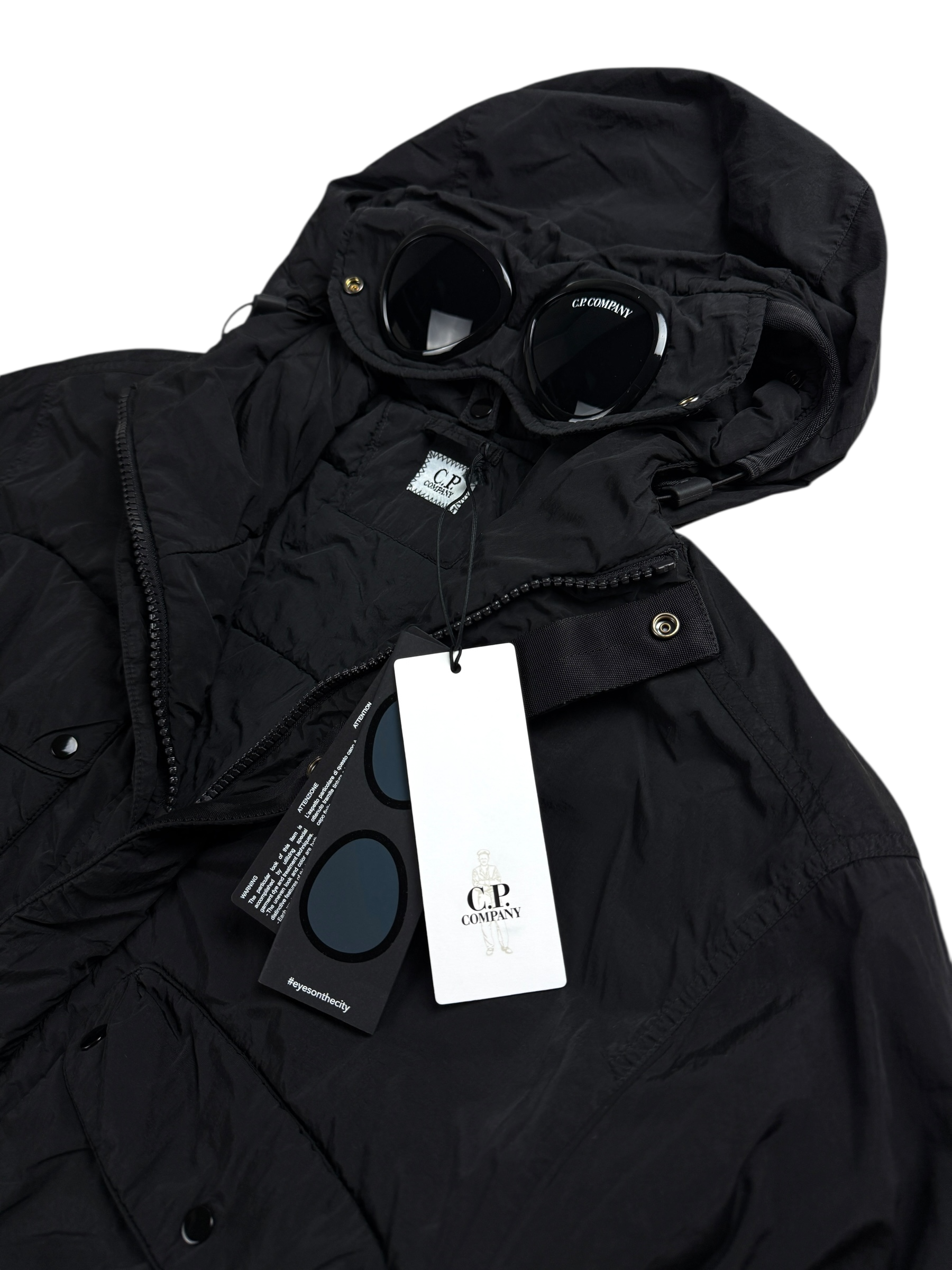 VESTE C.P COMPANY CHROME-R GOGGLE JACKET - NOIR - TAILLE M - NEUF
