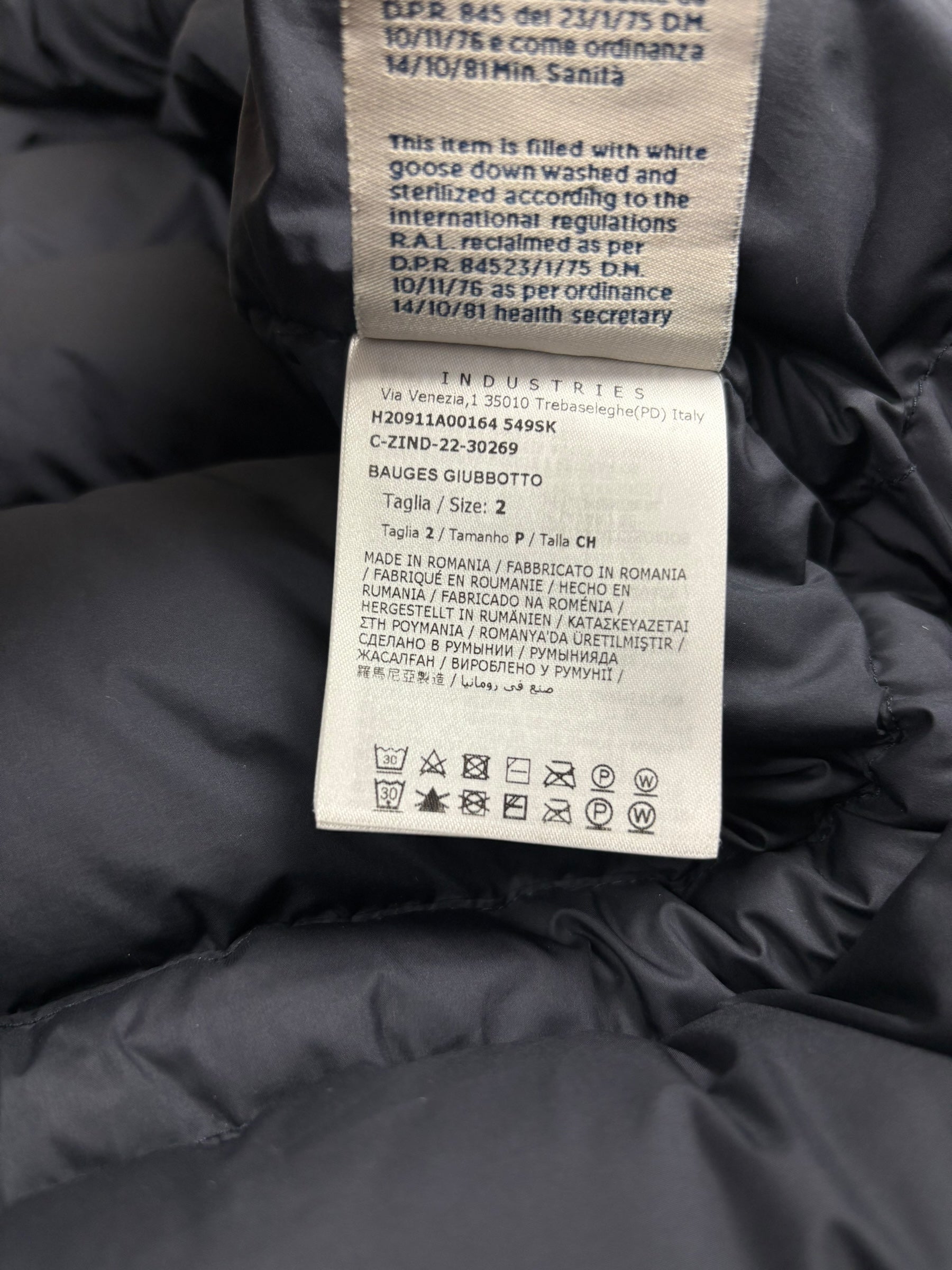 DOUDOUNE MONCLER BAUGES - MARINE - TAILLE 2