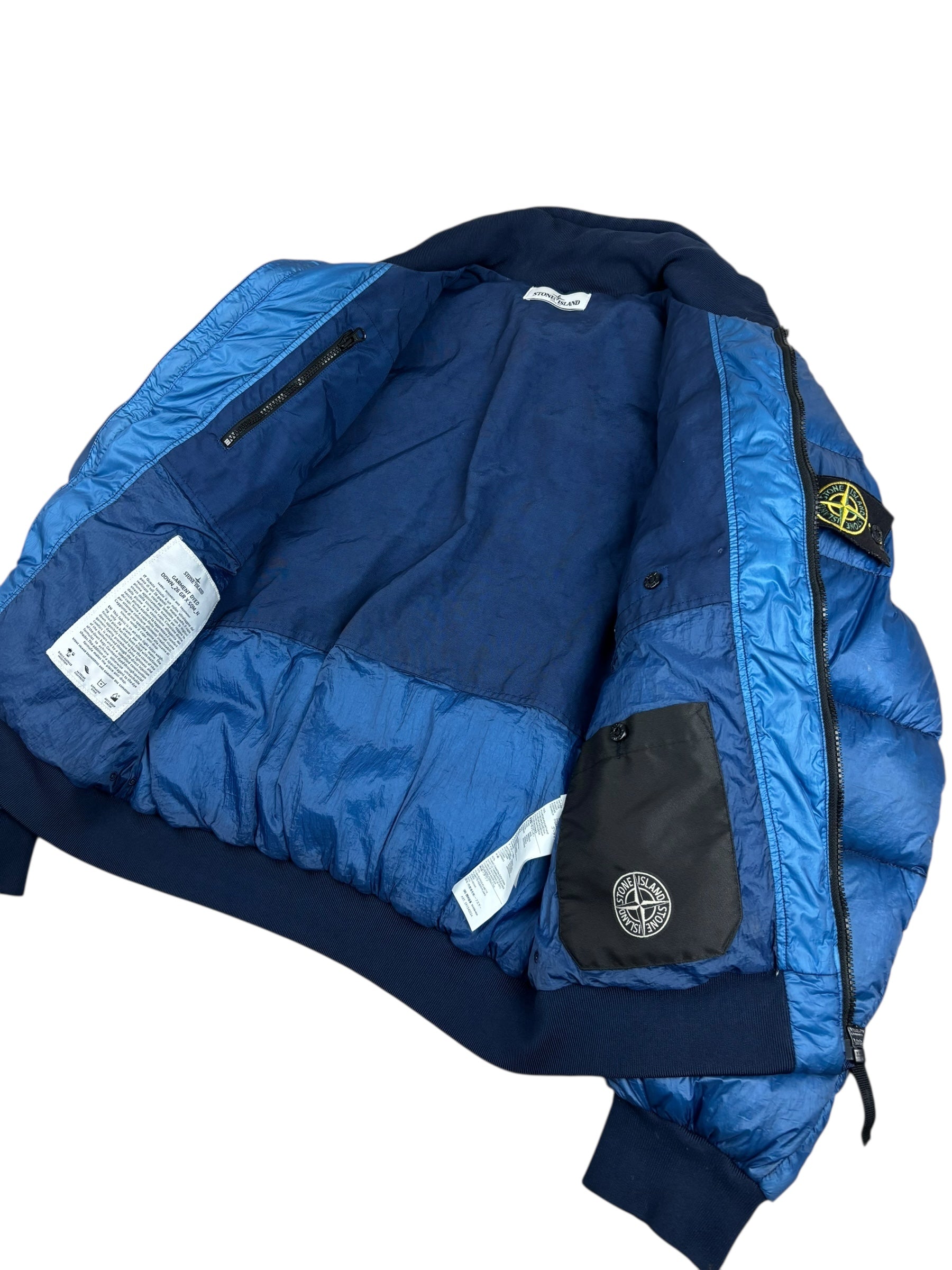 DOUDOUNE STONE ISLAND GARMENT DYED - BLEU - TAILLE M