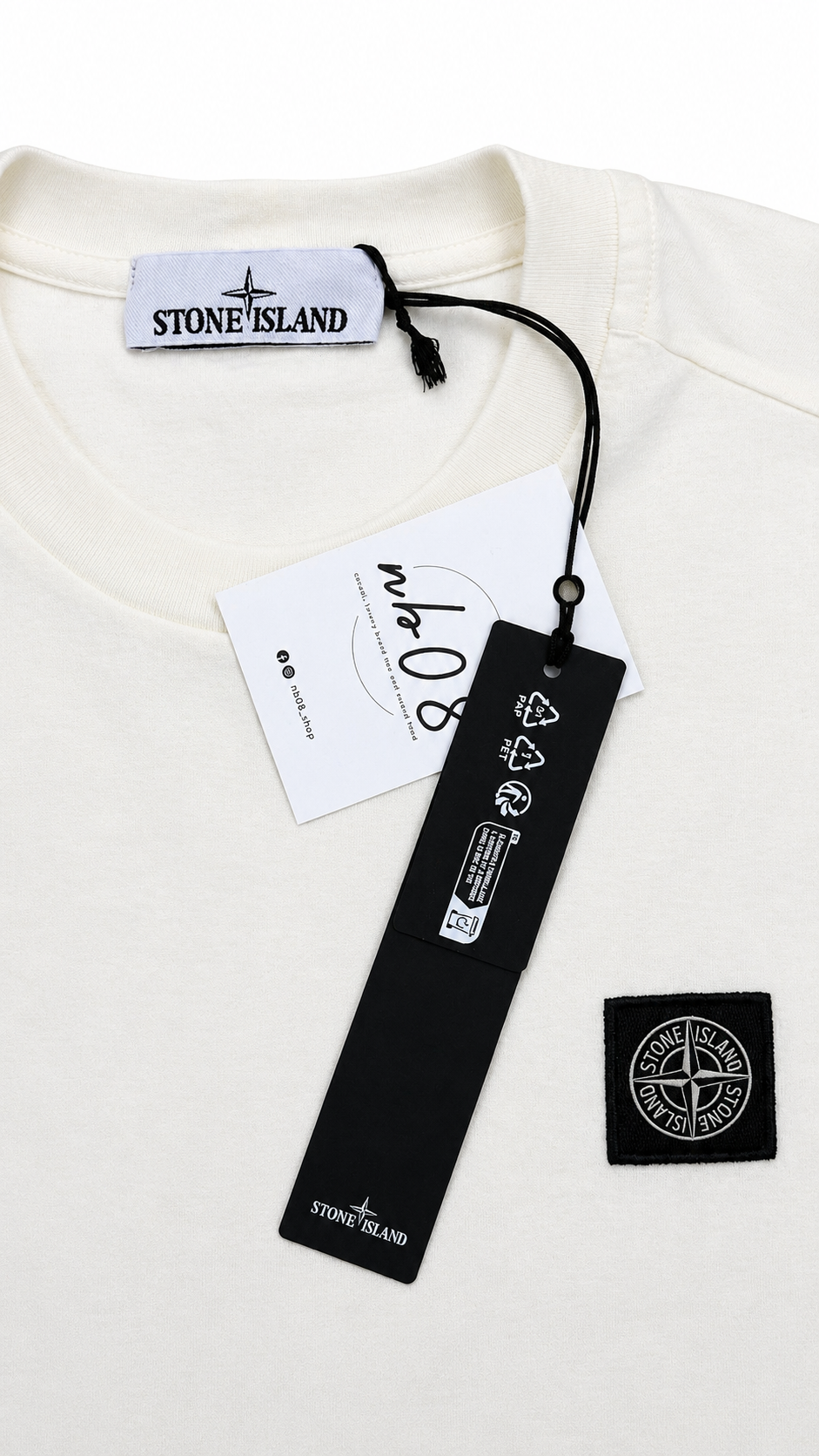 Tee-shirt Stone Island creme neuf Collection 2026 - vue 2/3