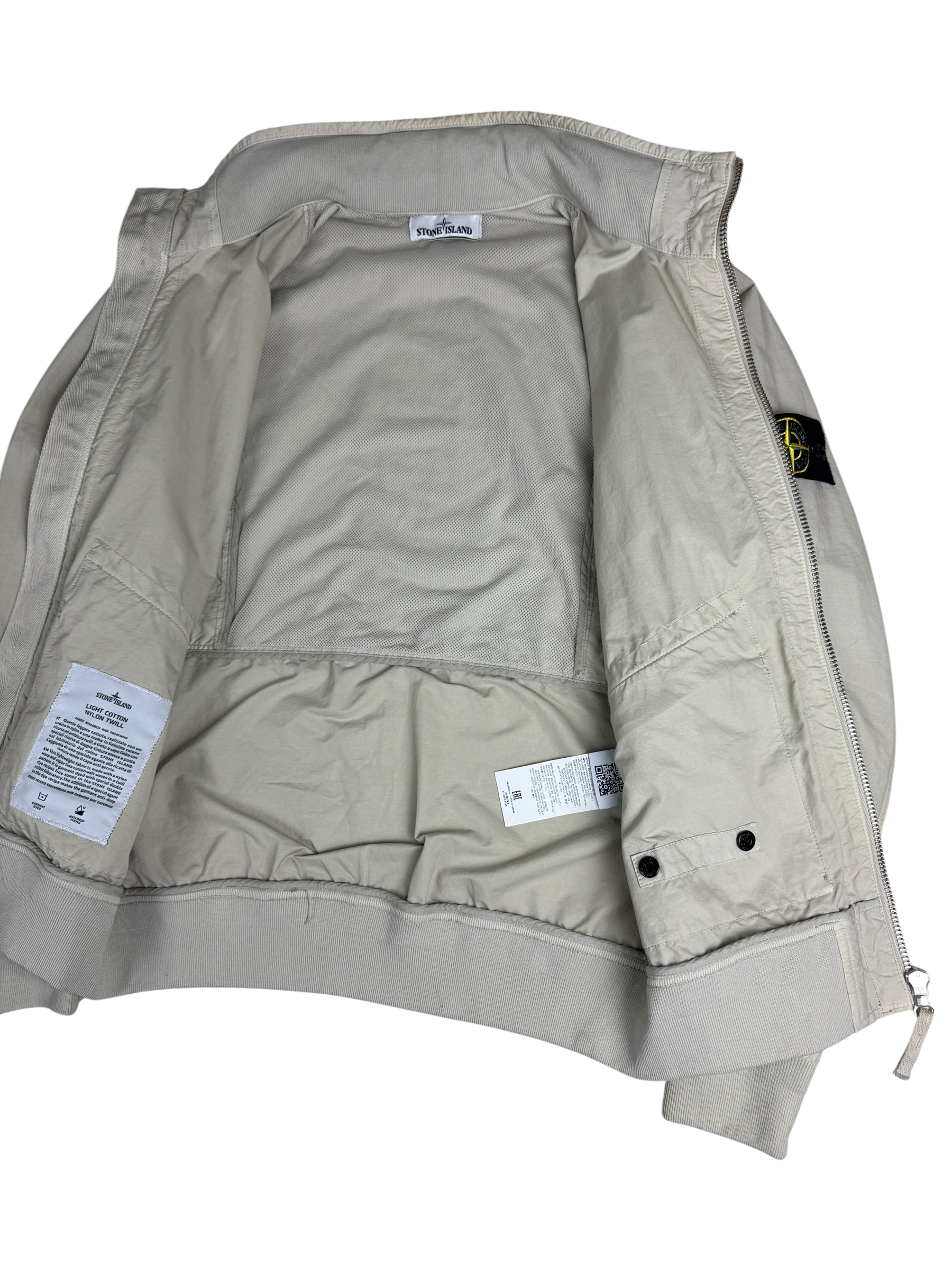 VESTE STONE ISLAND LIGHT COTTON NYLON TWILL - CRÈME - TAILLE S