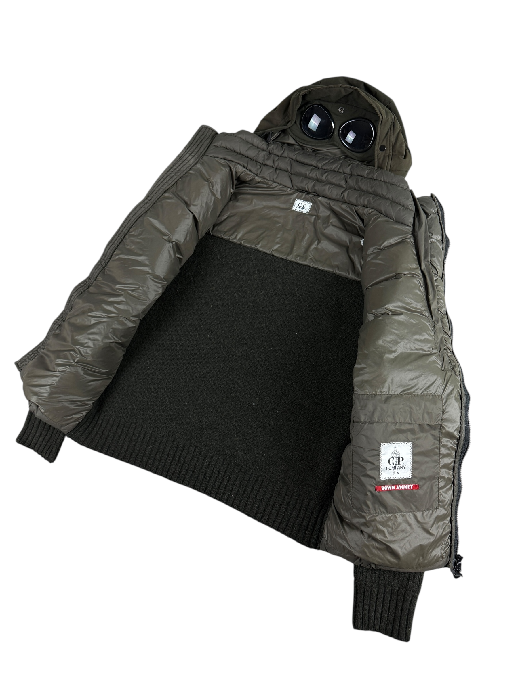 VESTE C.P COMPANY GOGLE DOWN JACKET - KAKI - TAILLE M