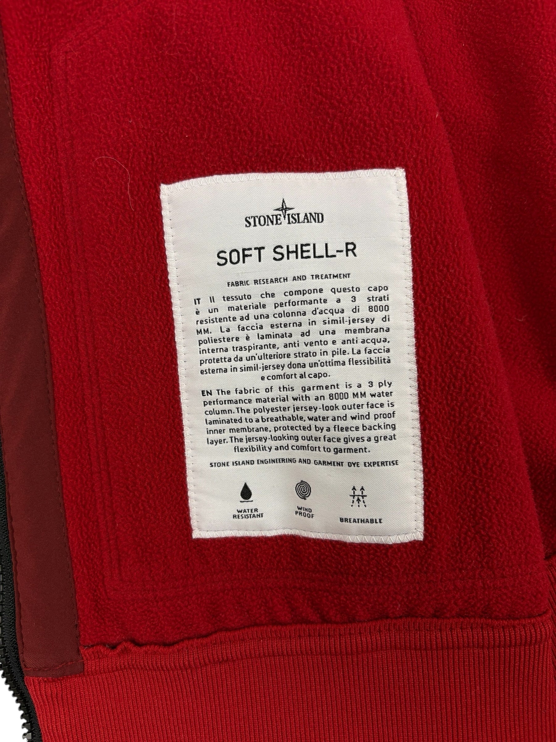 VESTE STONE ISLAND SOFT SHELL-R - BORDEAUX - TAILLE M