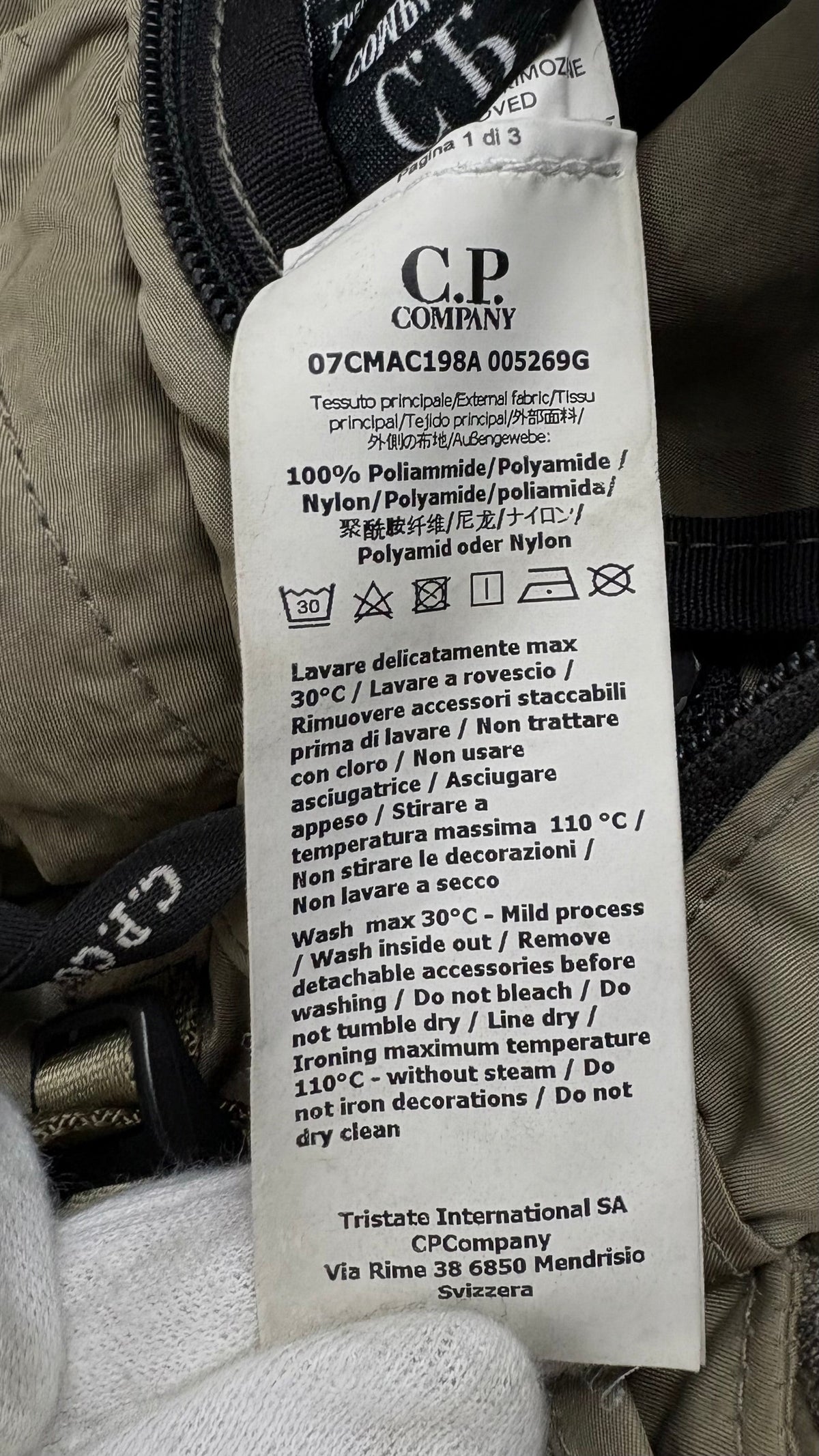 Sacoche Banane C.P Company Lens en Nylon kaki taille UNI, détail matière et finitions — vue 6
