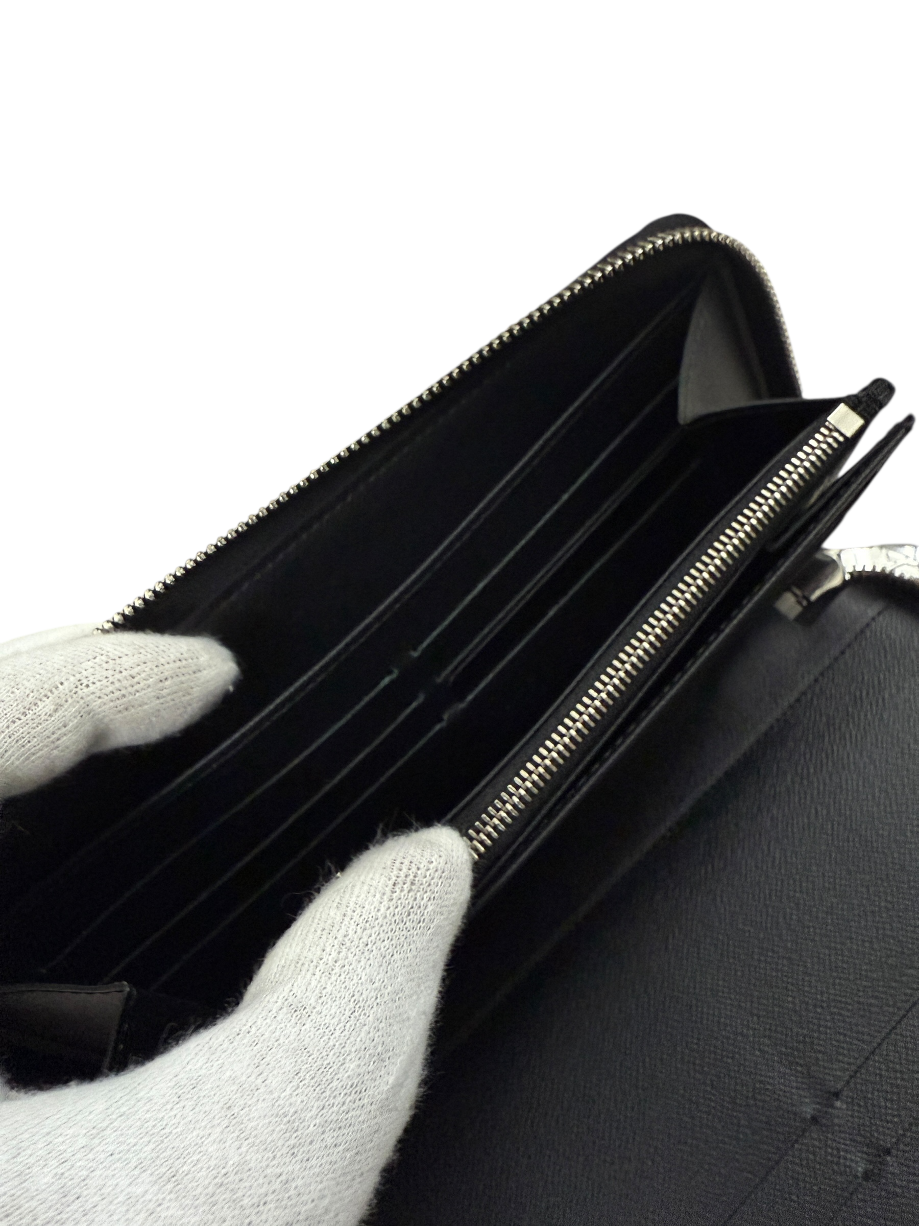 PORTE FEUILLE LOUIS VUITTON ZIPPY - TOILE DAMIER - NOIR