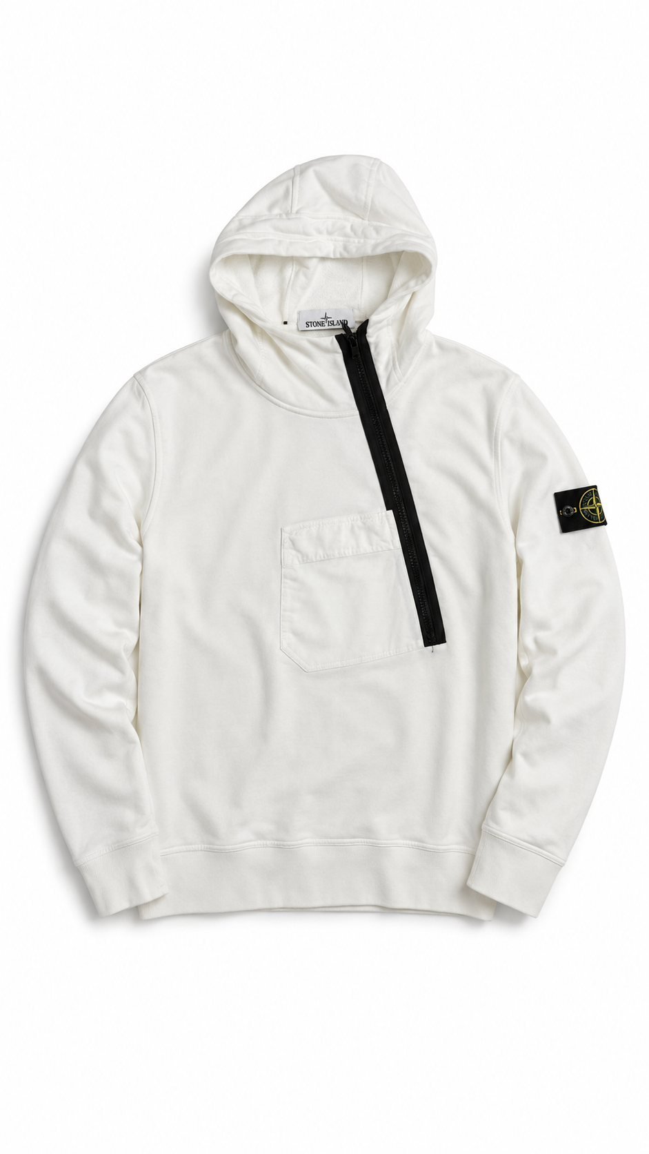Hoodie Stone Island blanc taille M - vue 1/4