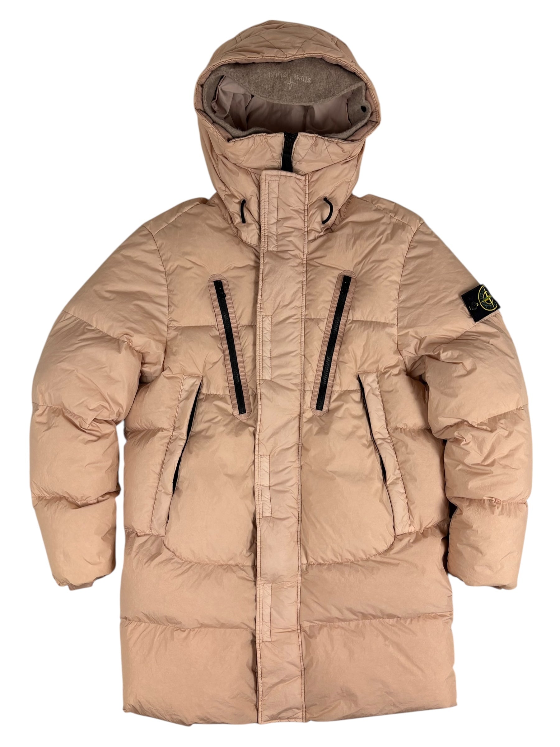 DOUDOUNE STONE ISLAND GARMENT DYED CRINKLE REPS NY DOWN - ROSE - TAILLE S