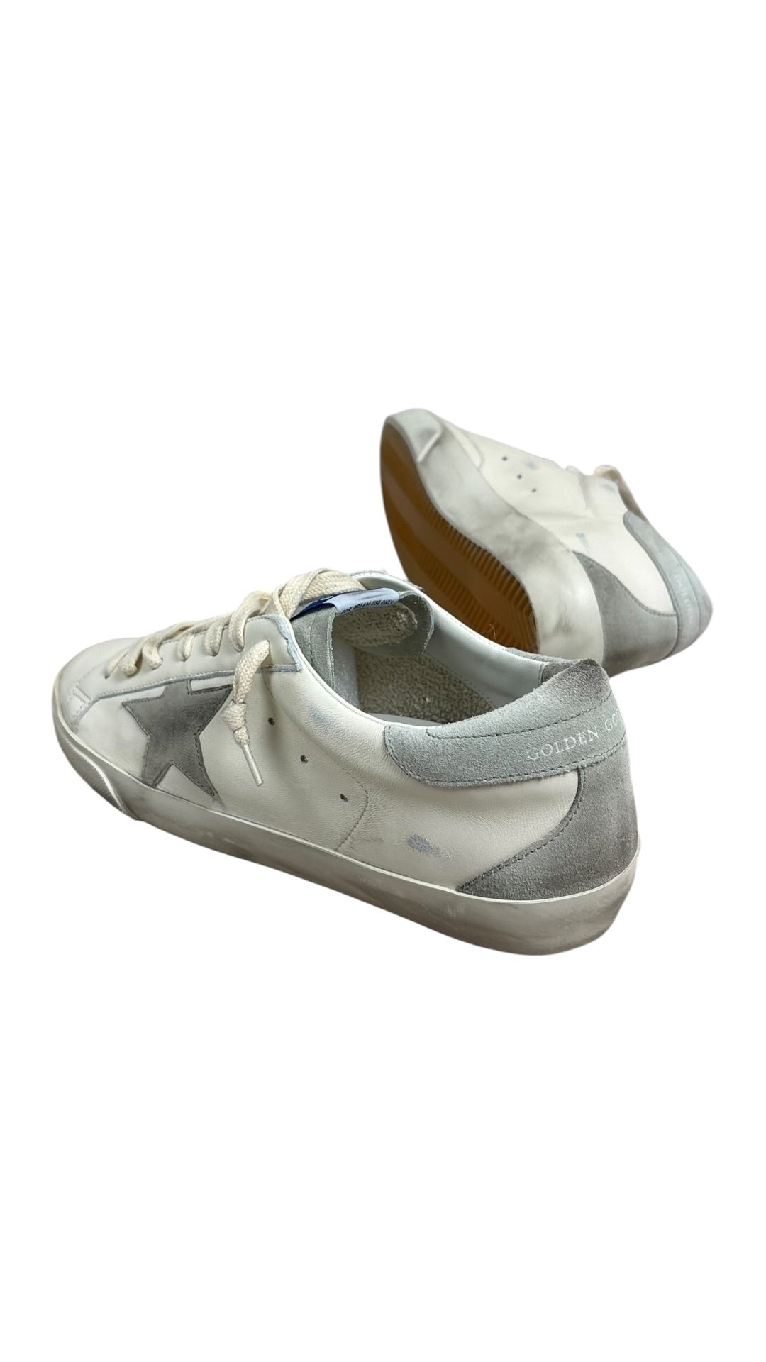 Sneakers Golden Goose Super-Star nappa et nubuck blanc gris glacé neuf - vue 4/4