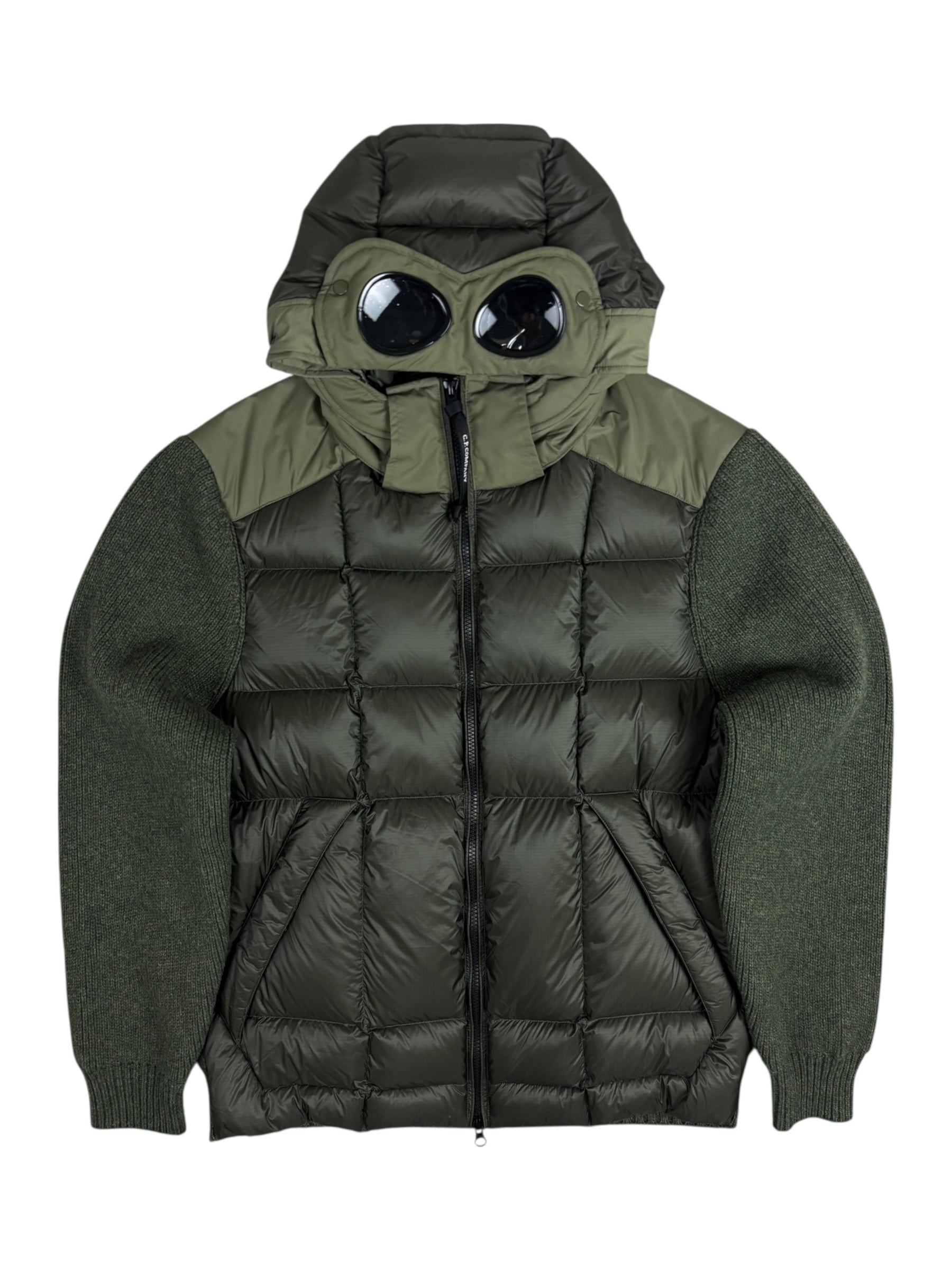 CARDIGAN C.P COMPANY D.D. SHELL DOWN GOGGLE JACKET - KAKI - TAILLE 52 - NEUF