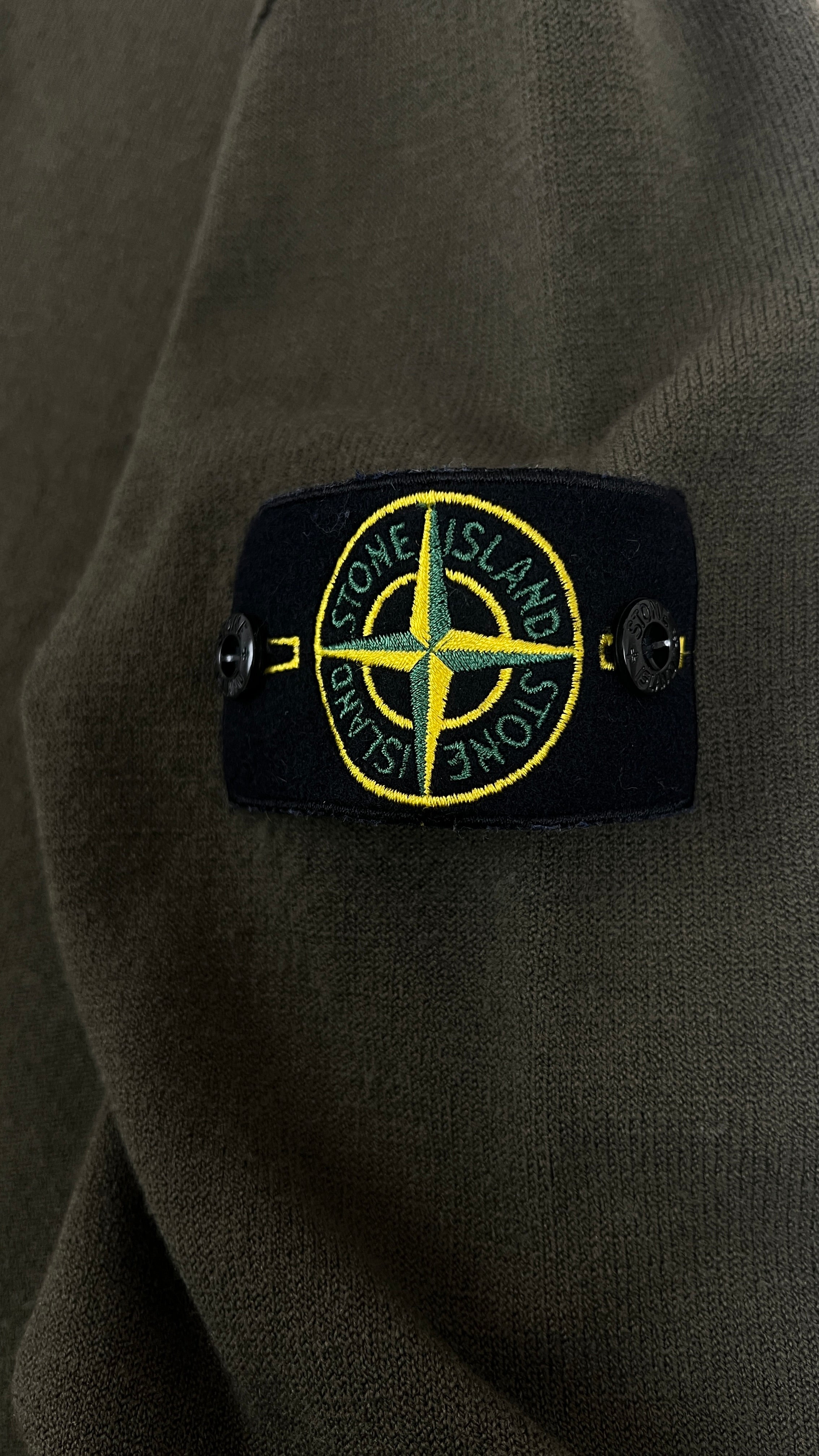 Gilet zippé Stone Island kaki taille M - détail