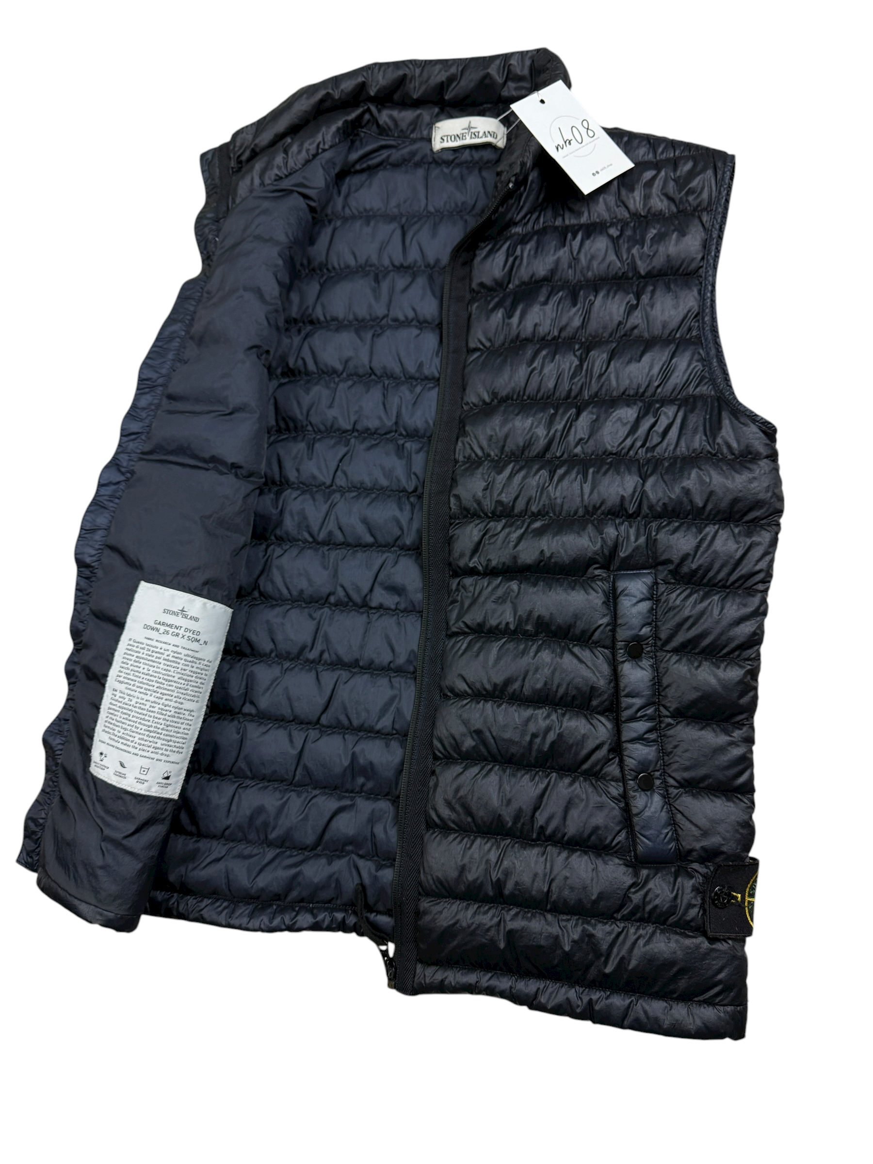 GILET STONE ISLAND GARMENT DYED DOWN 26 GR X SQM N  - NOIR - TAILLE S