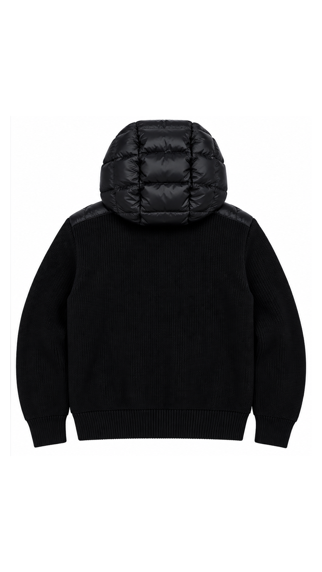 Cardigan Zippé Moncler Hybride à Capuche, Noir, Taille L, Neuf — autre vue du produit