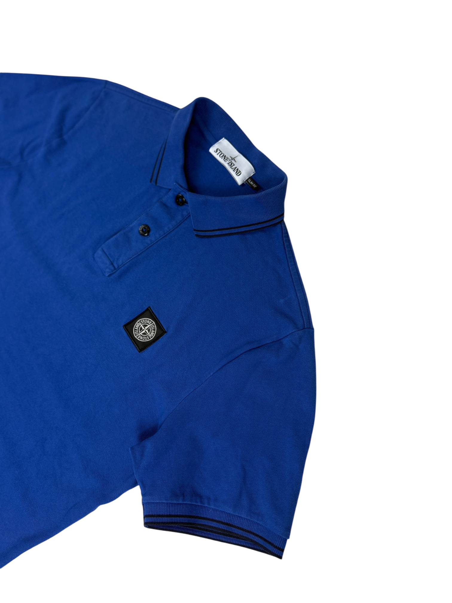 POLO MANCHES COURTES STONE ISLAND - BLEU - TAILLE M